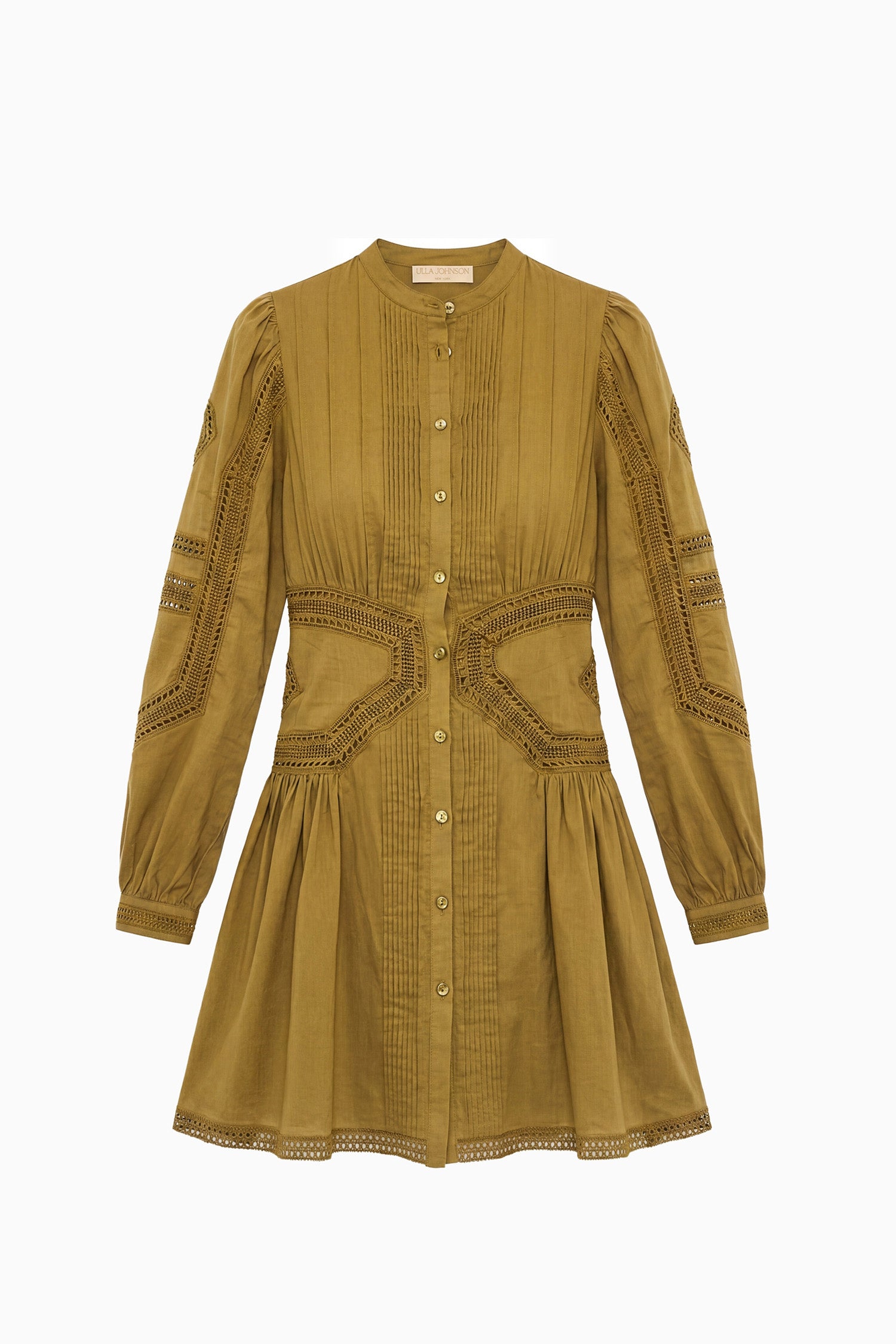 Ulla Johnson Elysia Cotton Dress robe mini coton lichen