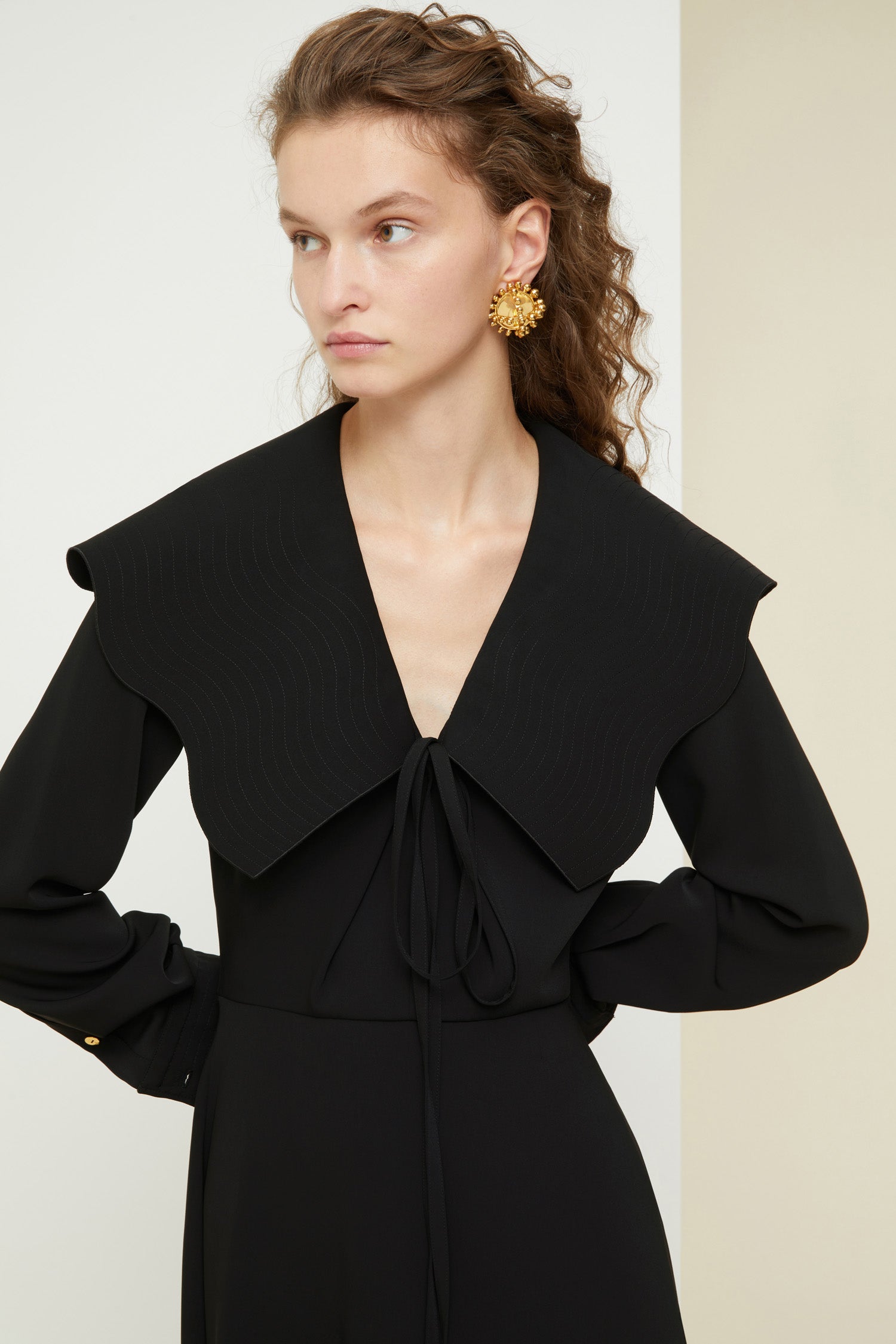 Patou H21DR0620012999B robe maxi cady noir col