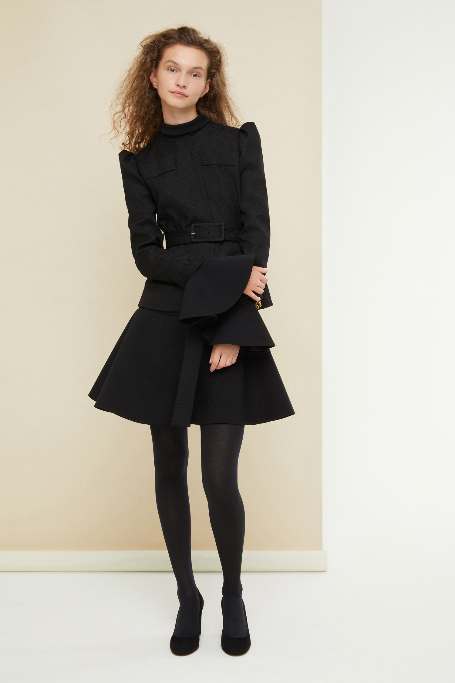 Patou DR064 mini robe cady noir col montant 34-44