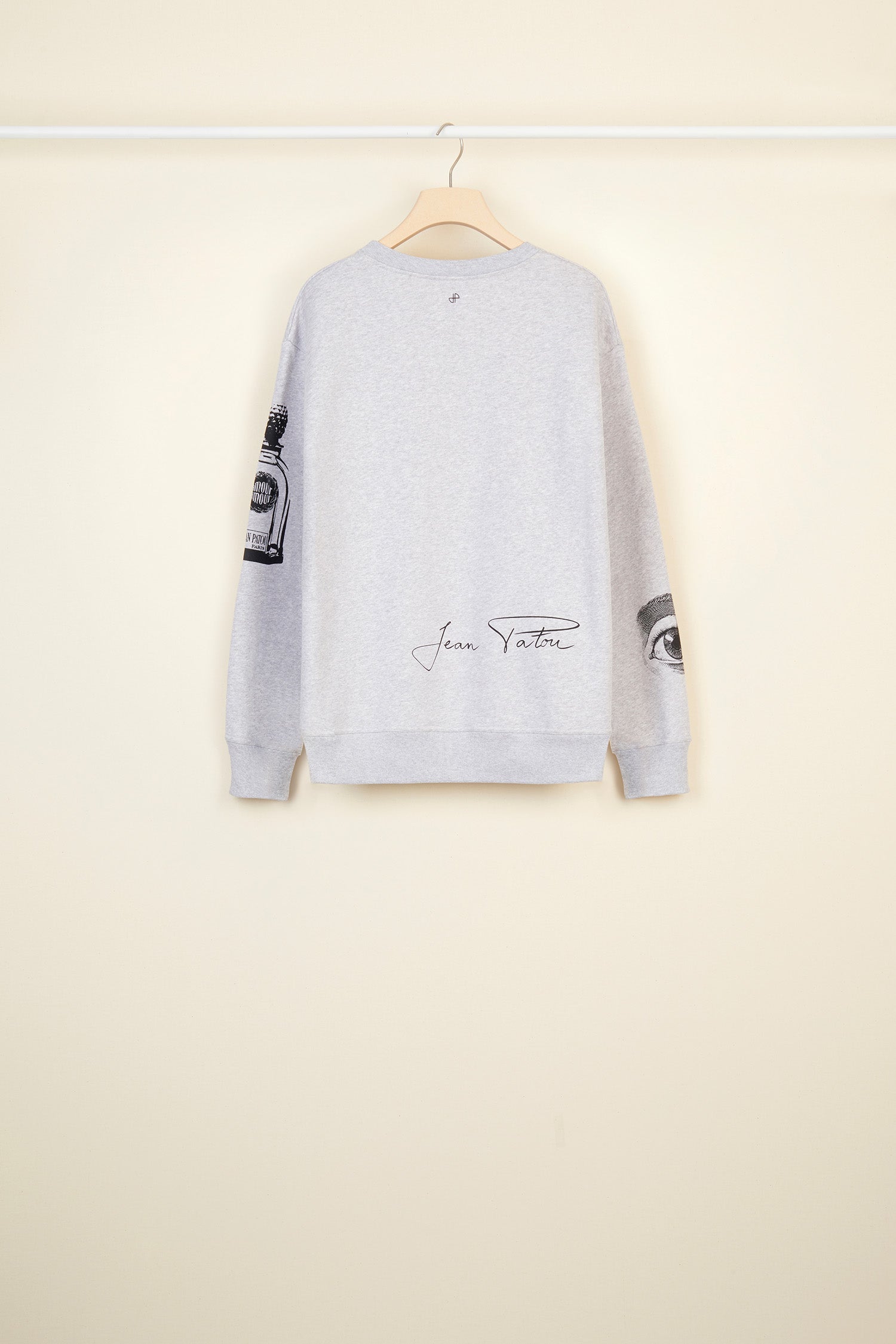 Patou JE0149995910A sweat coton bio oversize gris imprimé