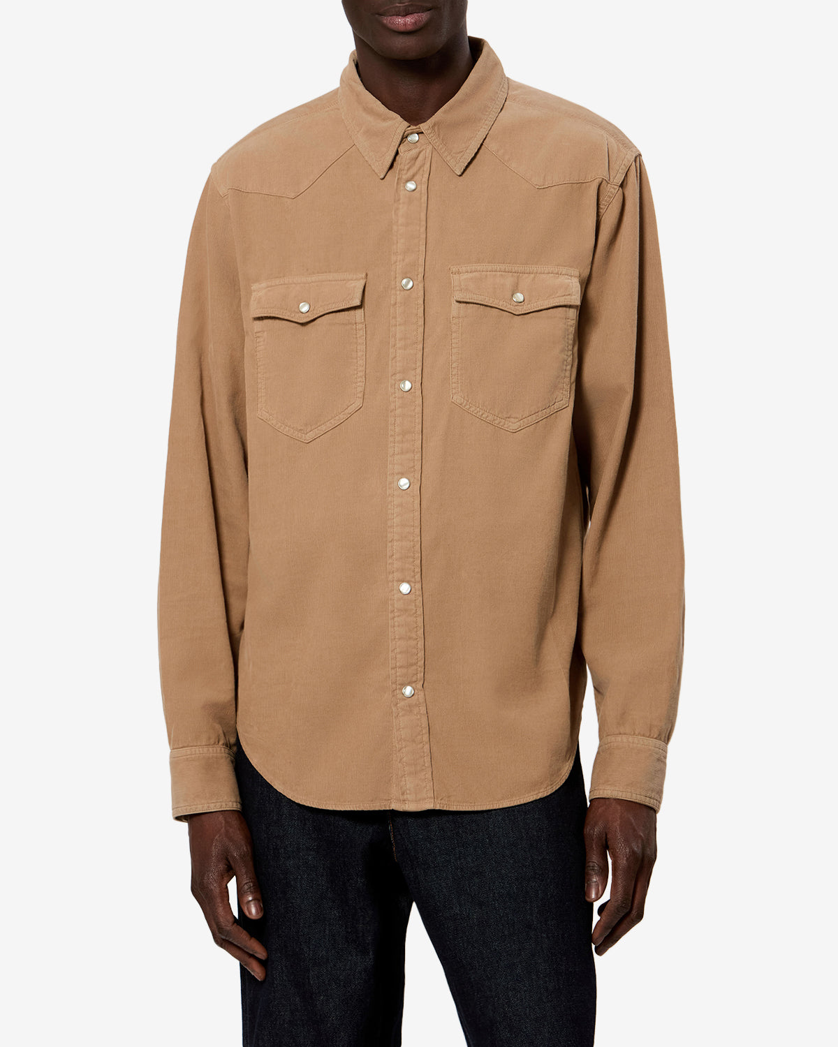 Isabel Marant Vasco CH0214HA chemise velours camel western