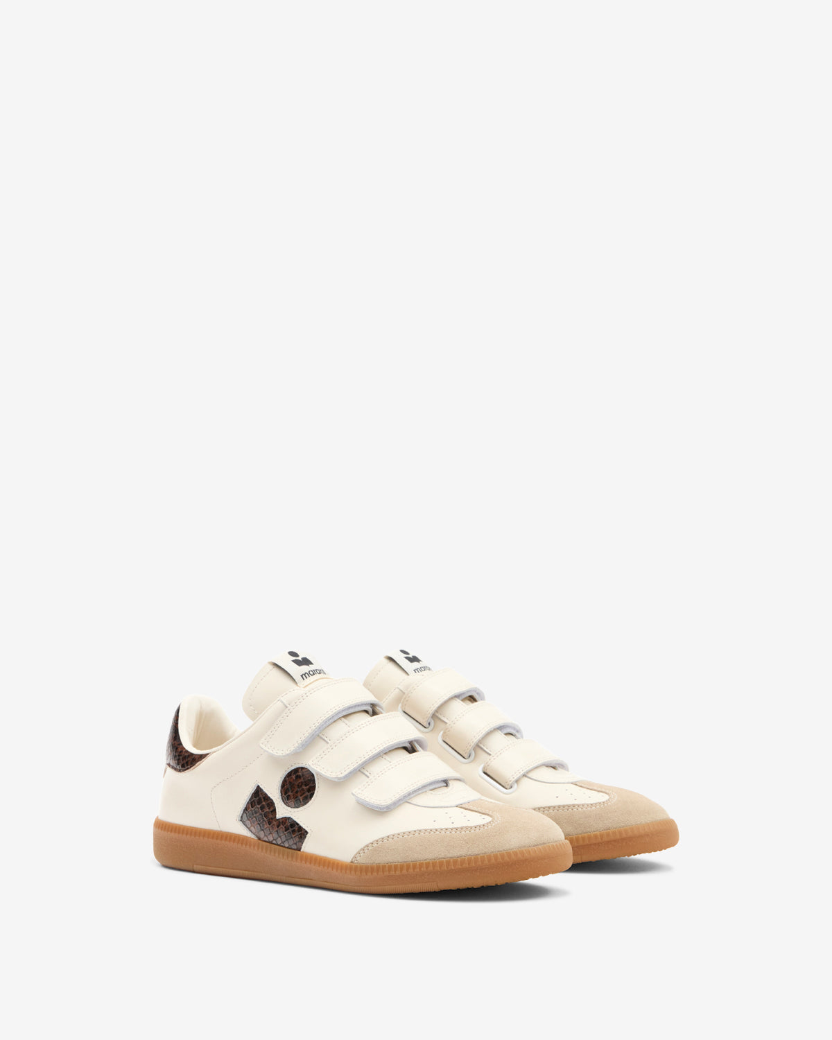 Isabel Marant Beth baskets craie-moka cuir python