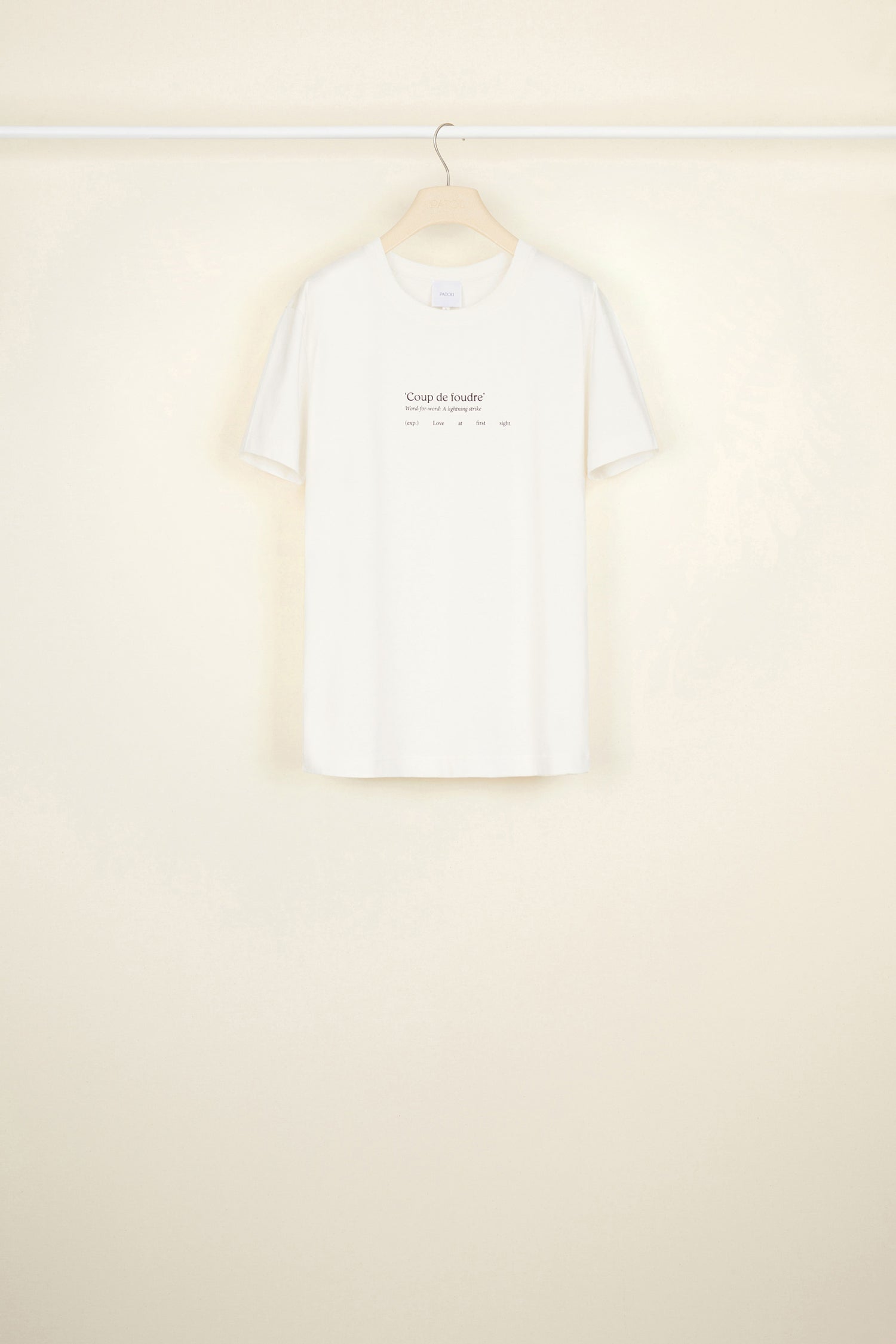 Patou JE006 t-shirt coton bio Coup de Foudre blanc XS-XXL