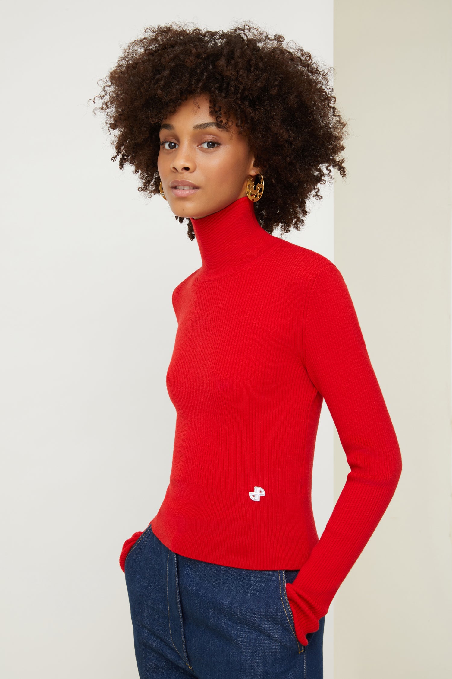 Patou Knitwear A21KN0588040302R pull col montant Poppy