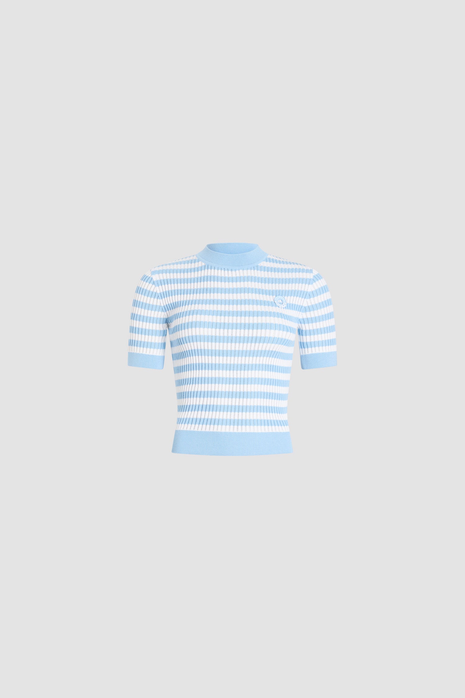 Patou KN342 pull coton rayé bleu Riviera