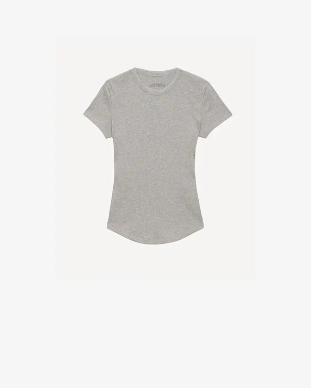 Isabel Marant Taomi t-shirt gris coton côtelé