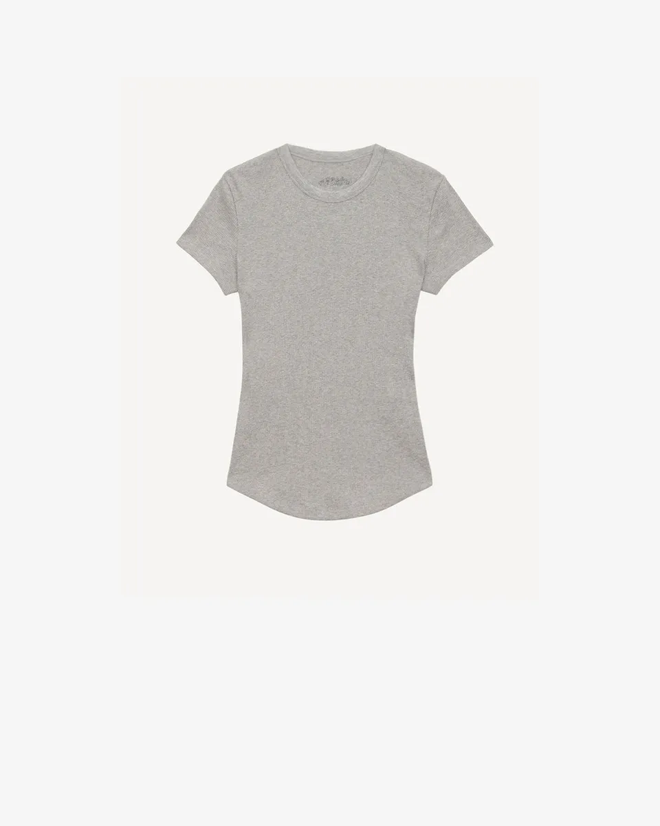 Isabel Marant Taomi t-shirt gris coton côtelé
