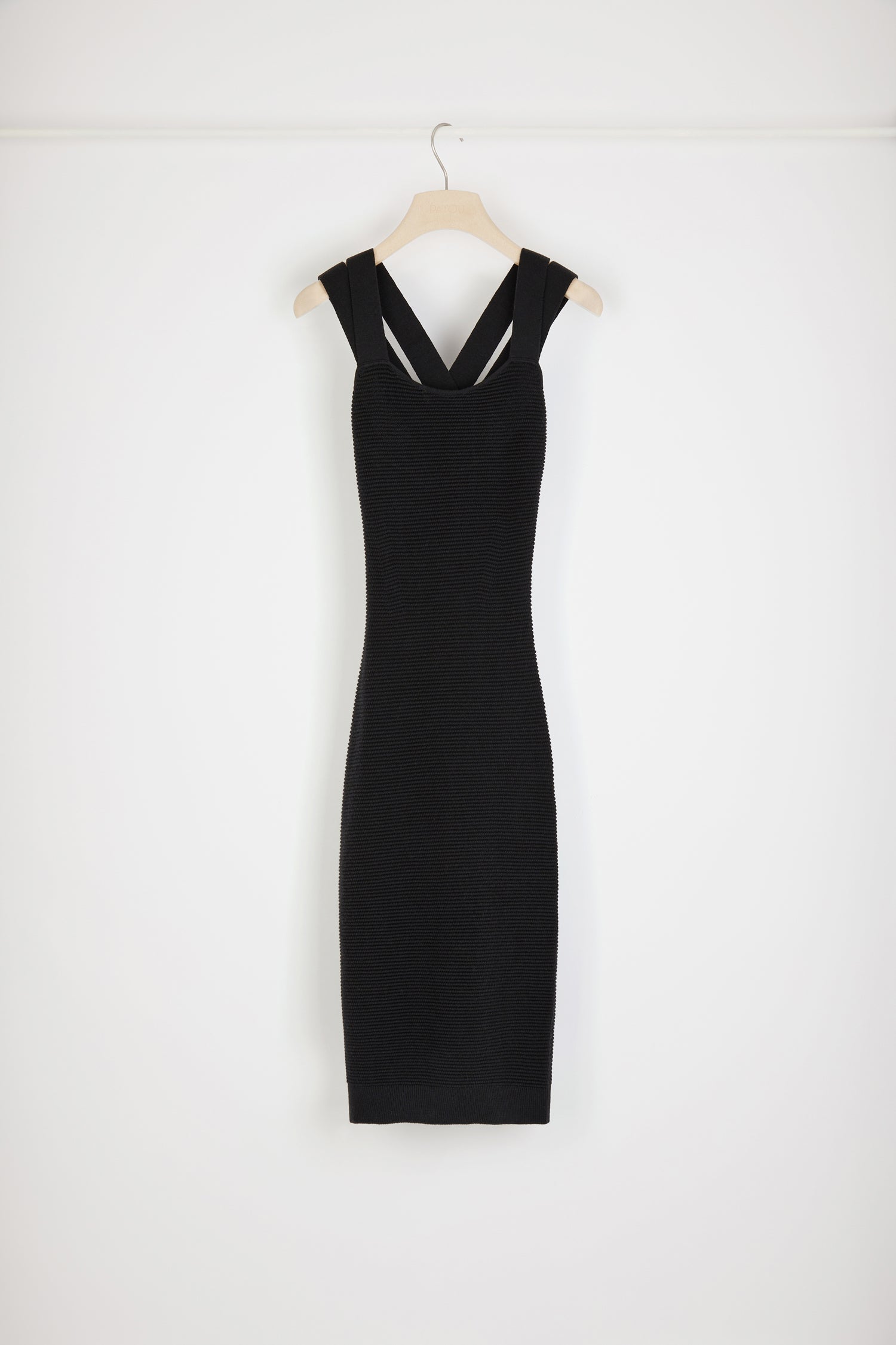 Patou H22KN0988054999B robe midi maille laine noire
