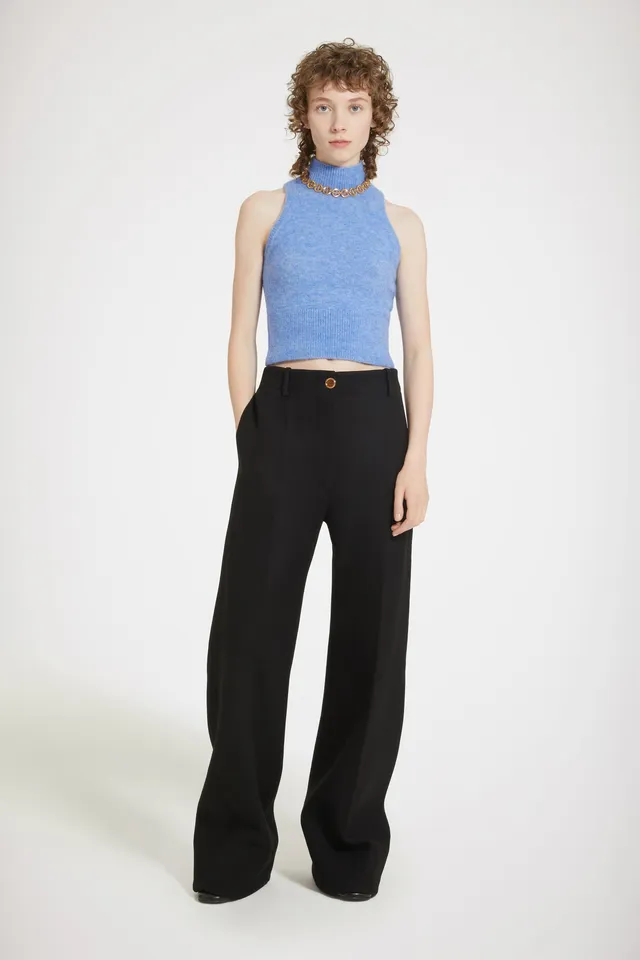 Patou Trousers TR034 pantalon laine noir taille 34