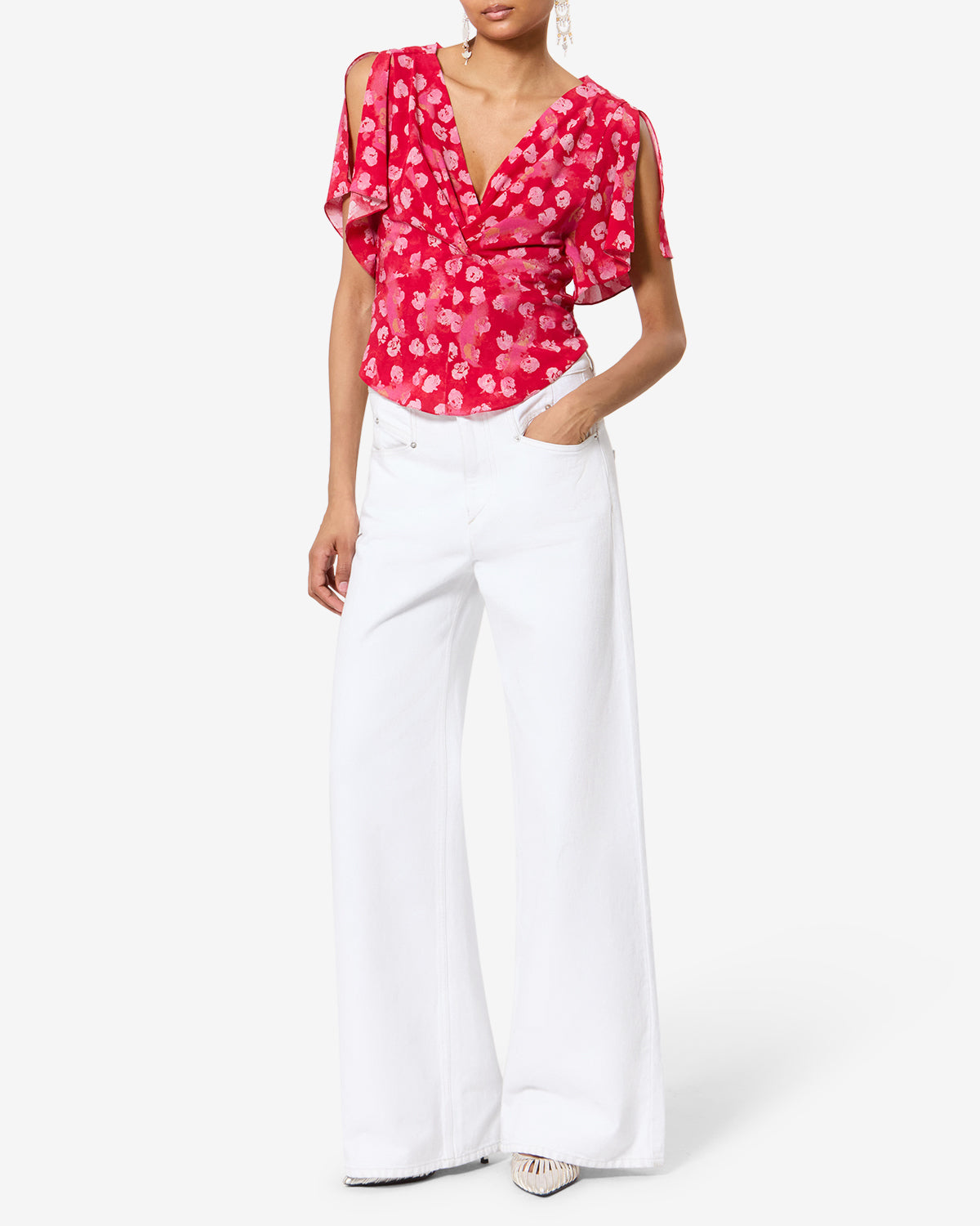 Isabel Marant Lemony jean large blanc taille haute