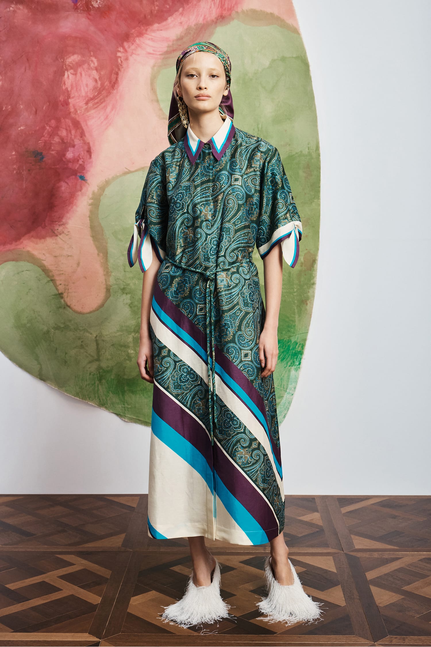 Alemais Joni robe chemise midi lin manches courtes