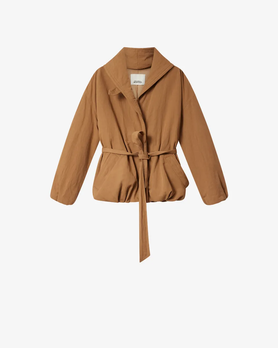 Isabel Marant Volinda manteau ceinturé camel gabardine