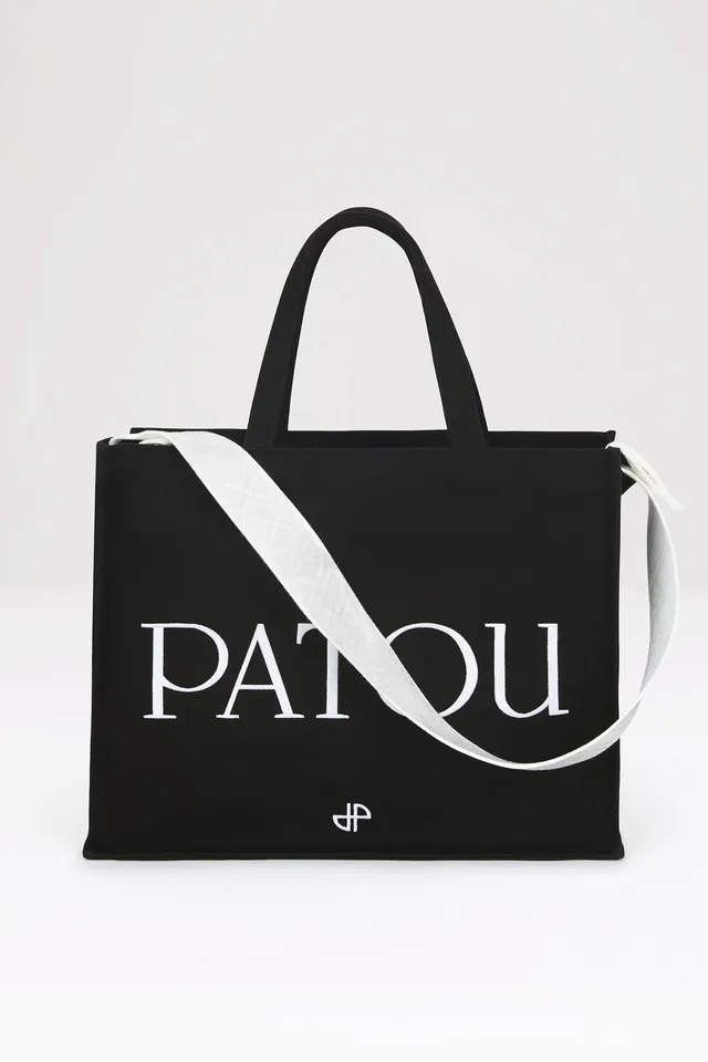Patou P22AC0240076999B tote coton bio noir