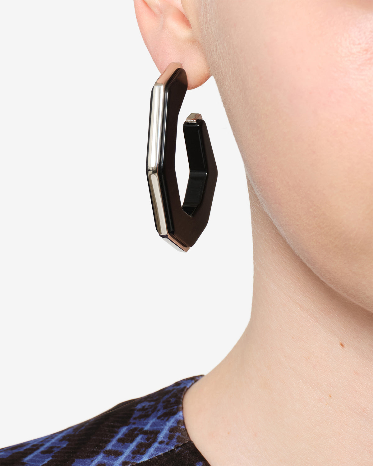 Isabel Marant Liu boucles oreilles noir et argenté