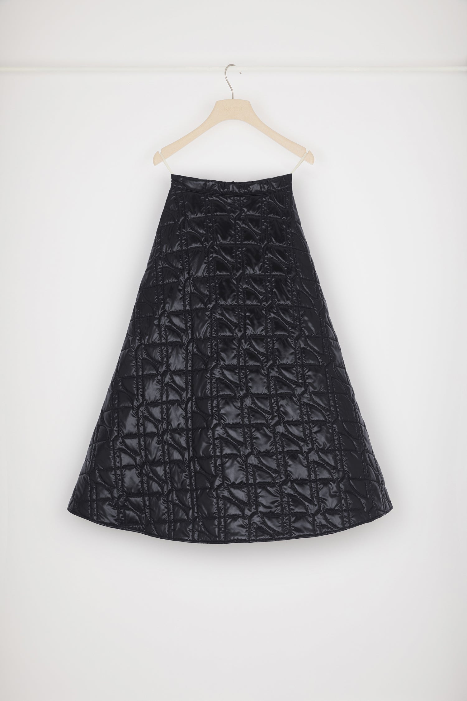 Patou H22SK0320123999B jupe maxi noire matelassée recyclée