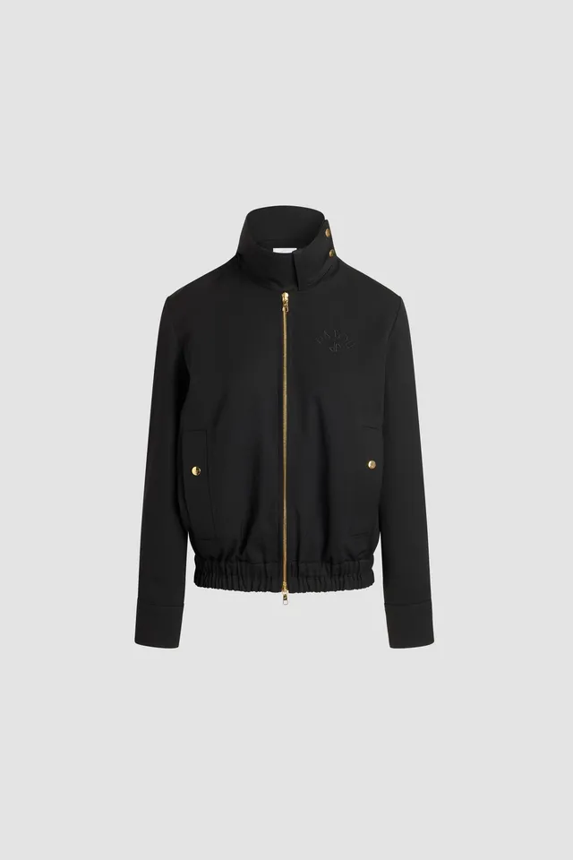 Patou OU038 bomber Black laine technique col montant