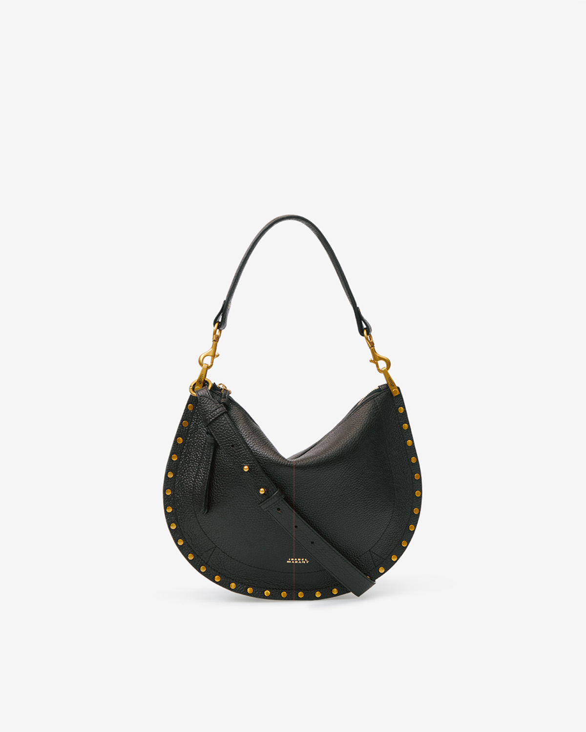 Isabel Marant Oskan Soft Zip sac cuir grainé noir