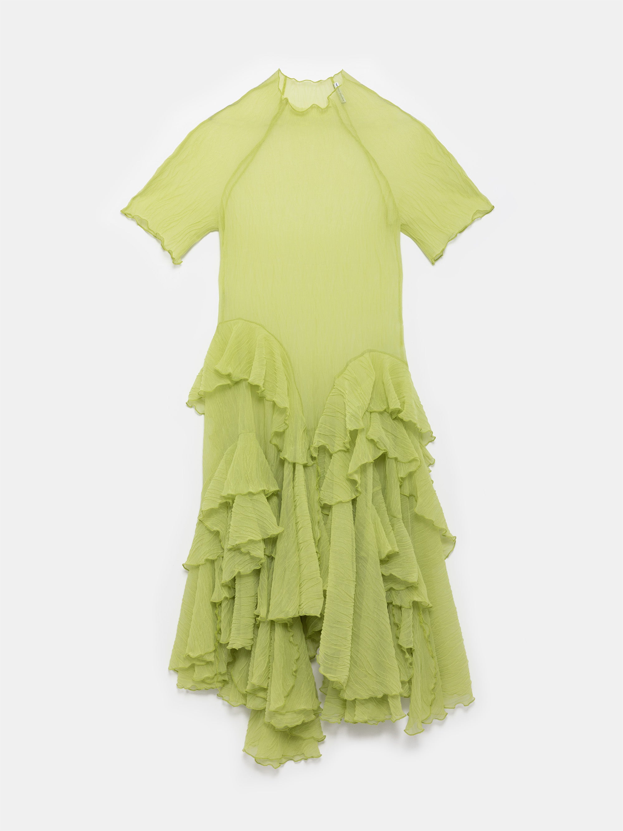 Ester Manas Pistachio Crumpled Spiral Maxi Dress robe vert