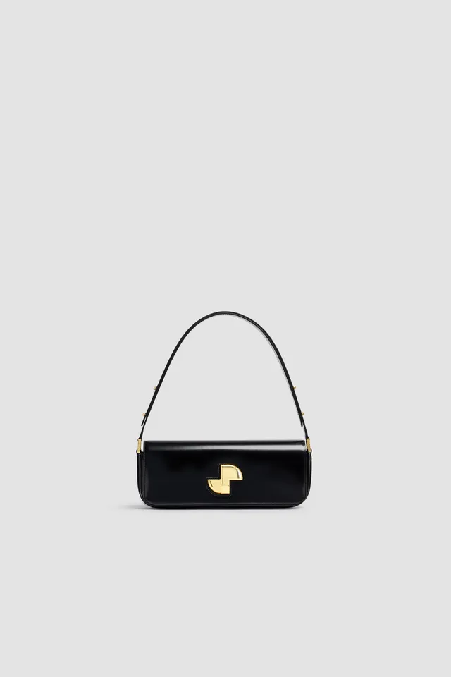 Patou BA020 sac noir cuir le lock allongé