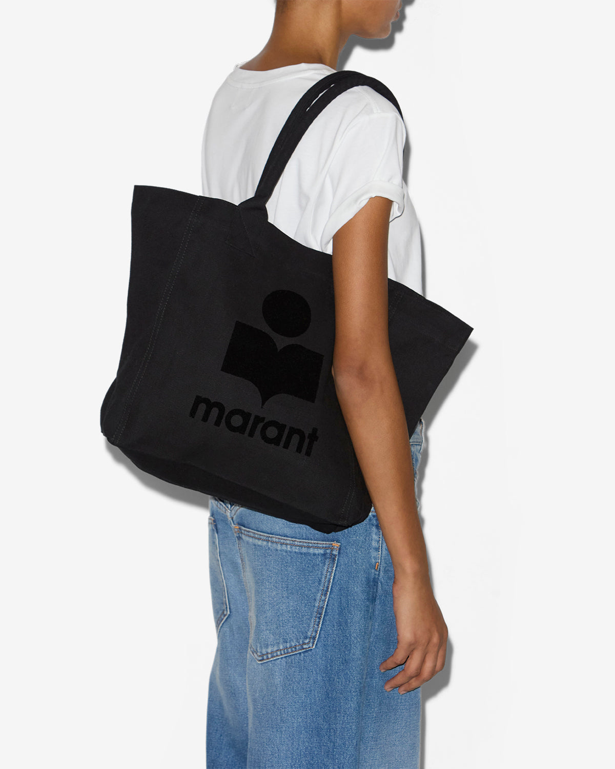 Isabel Marant Yenky Sac cabas noir coton logo