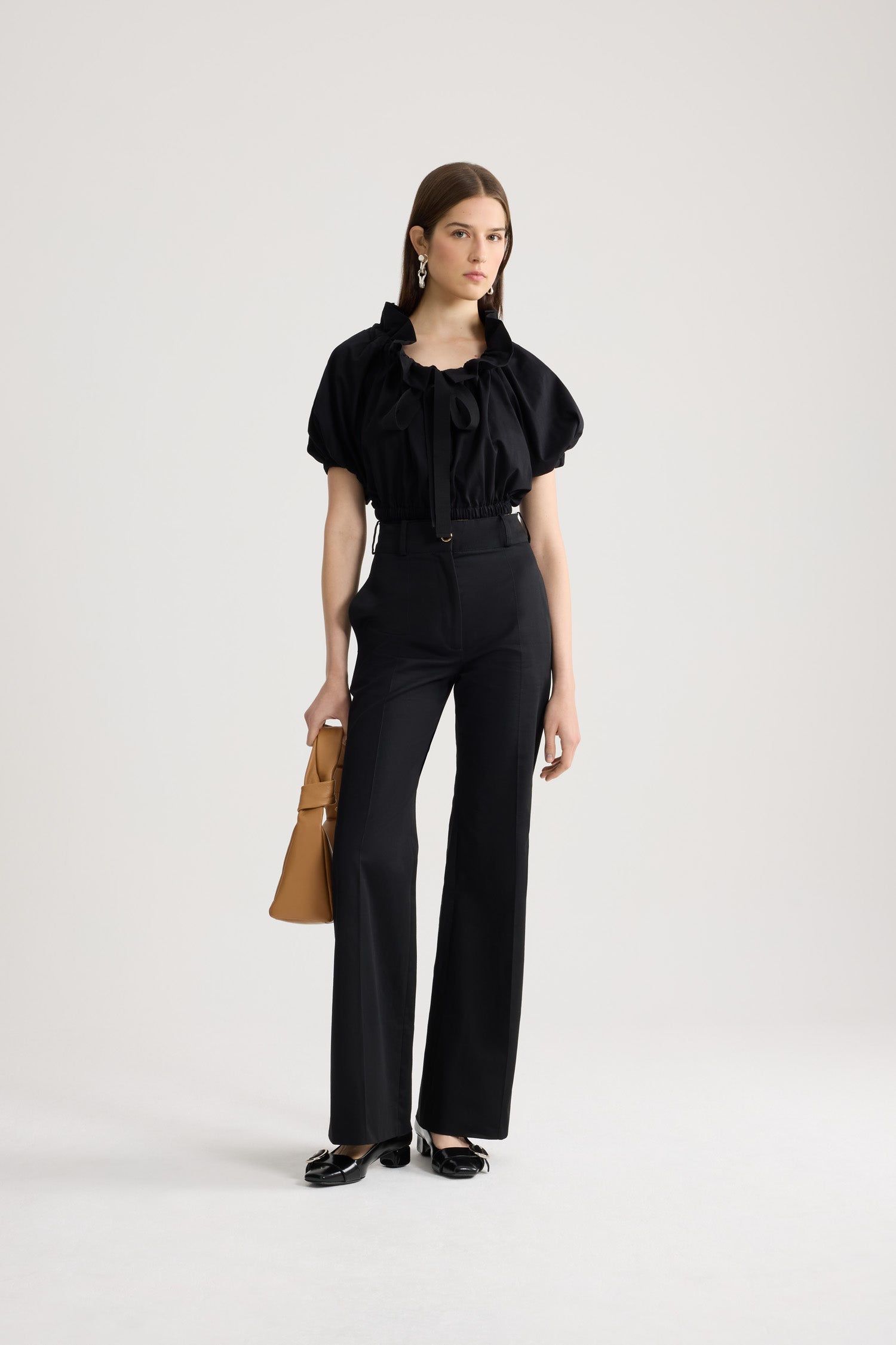 Patou JE220 top coton bio noir court manches courtes