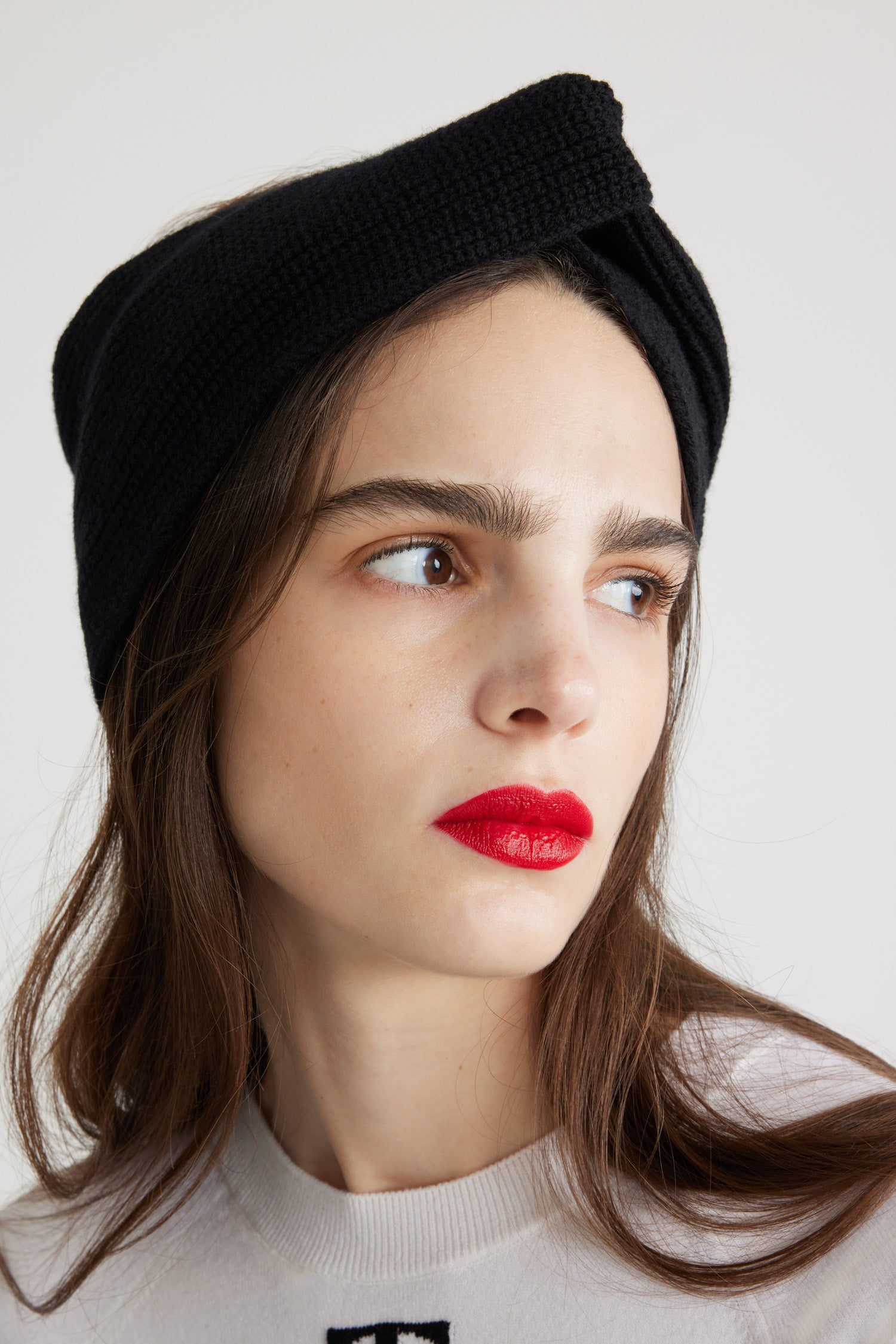 Patou AC083 bandeau turban laine Black TU