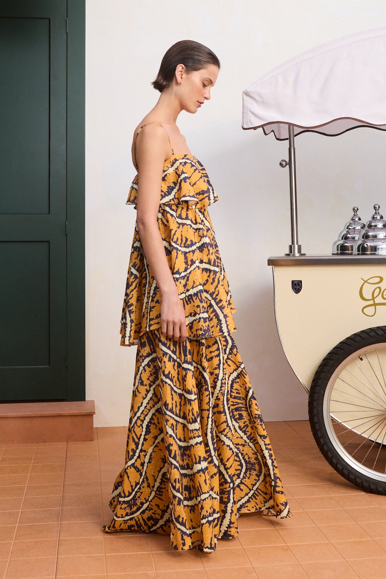 Alemaïs Ripple Dress robe maxi ramie volants