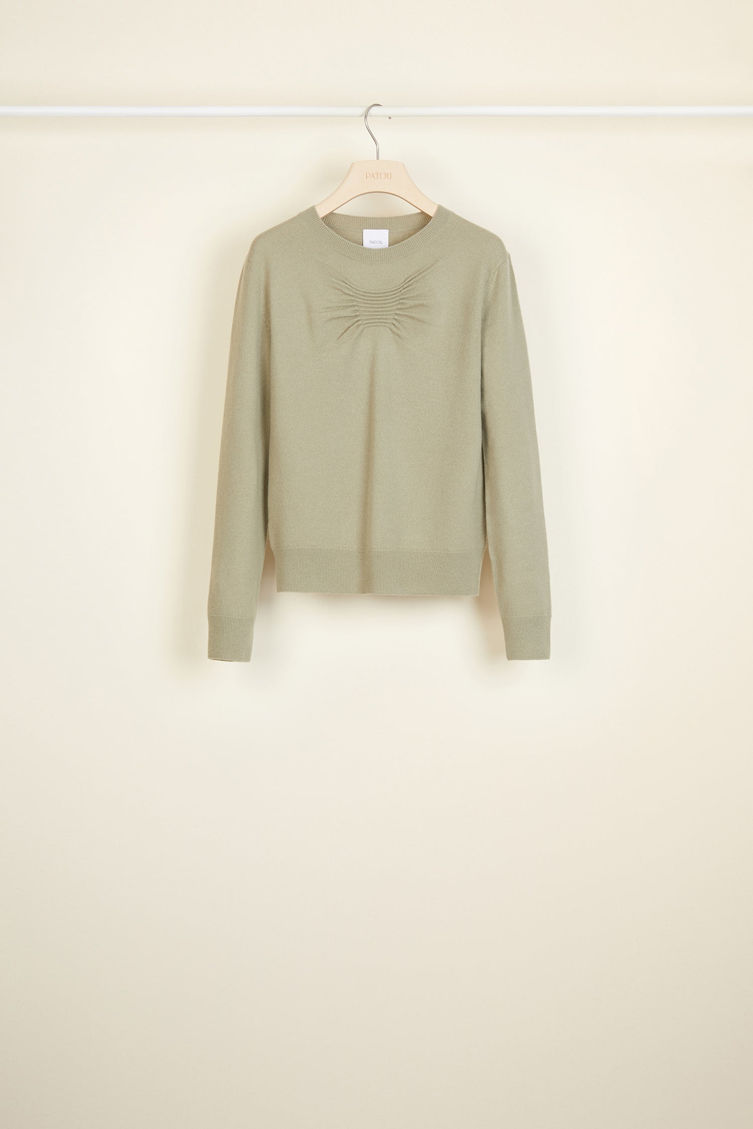 Patou KN001 Pull mérinos cachemire Kaki XS-XL