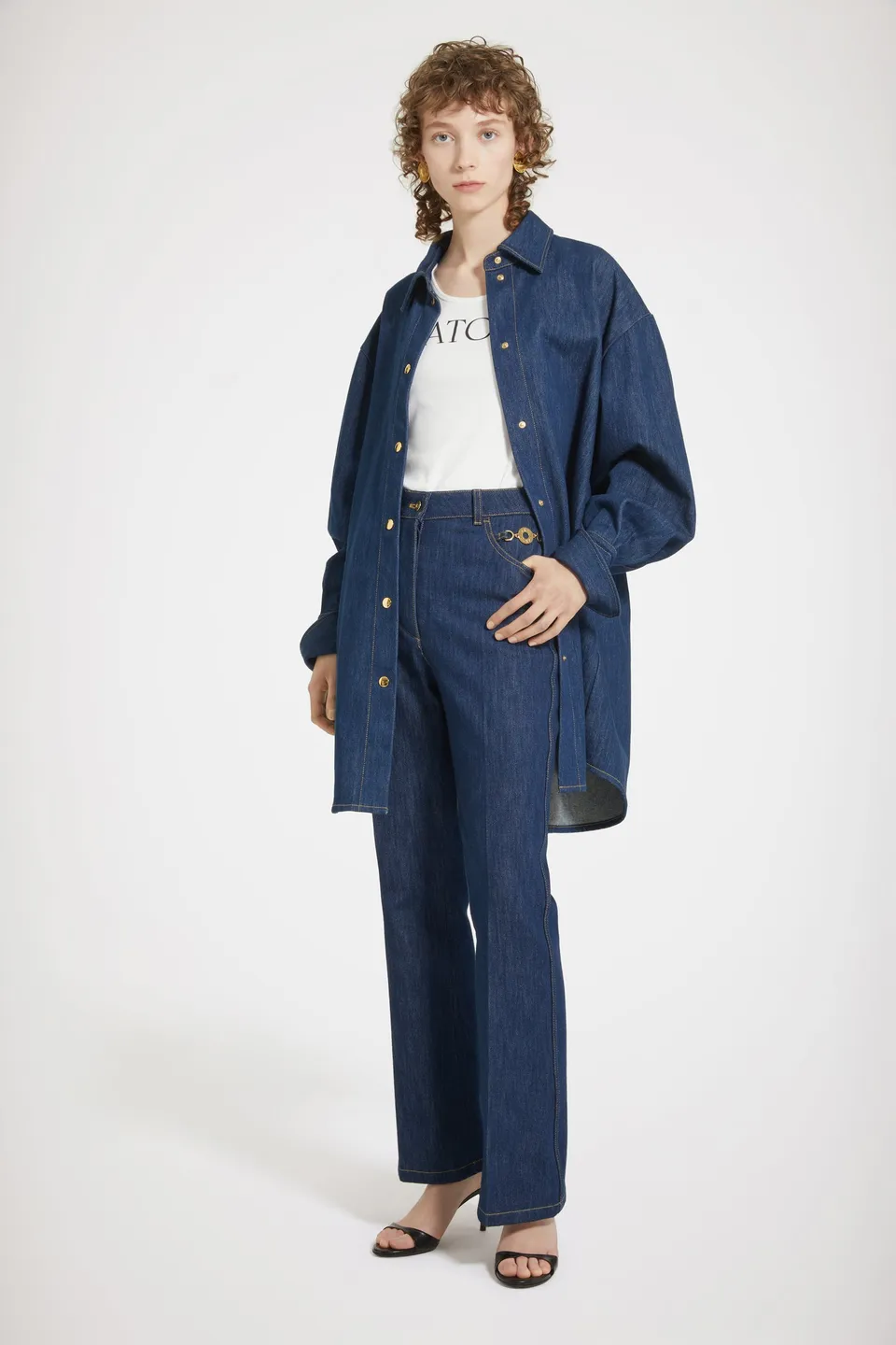 Patou OU021 surchemise denim coton bleu rodeo oversize