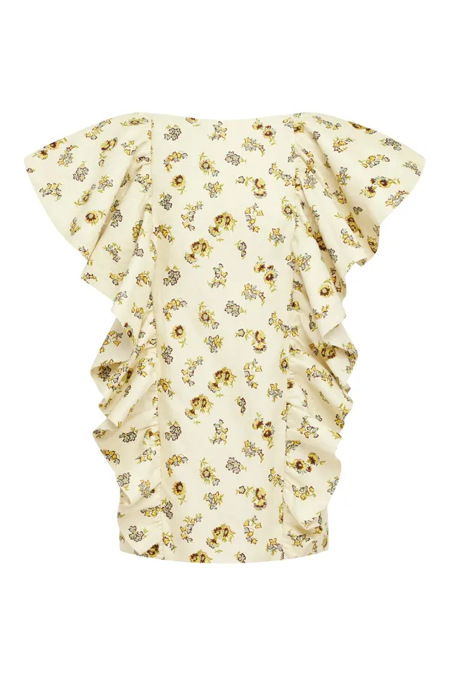 Alemaïs Carrie robe mini jacquard fioral lin