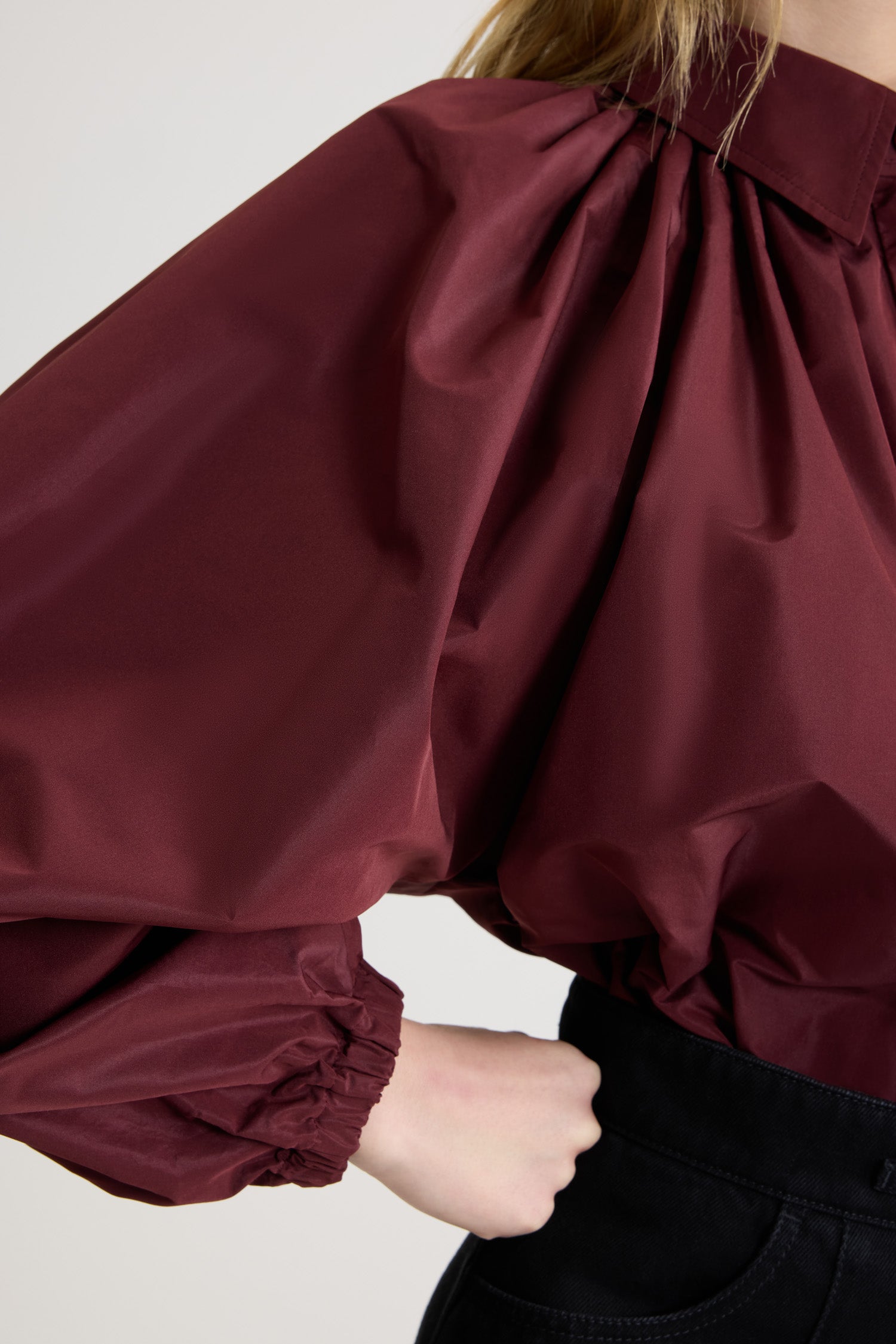 Patou Bubble blouse faille recyclée Vignola bordeaux