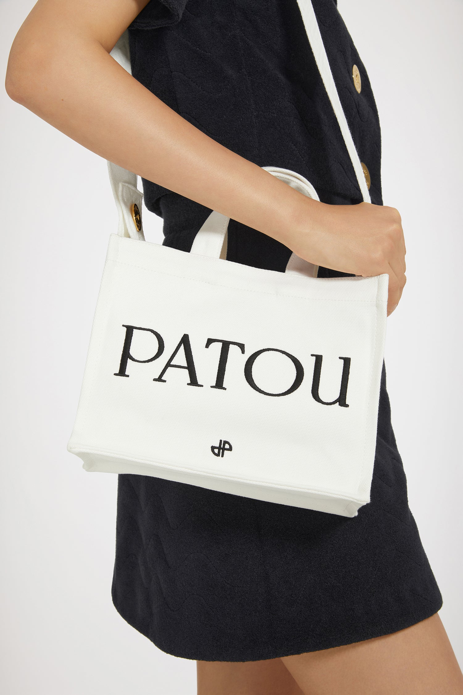 Patou tote toile coton bio crème petit format épaule