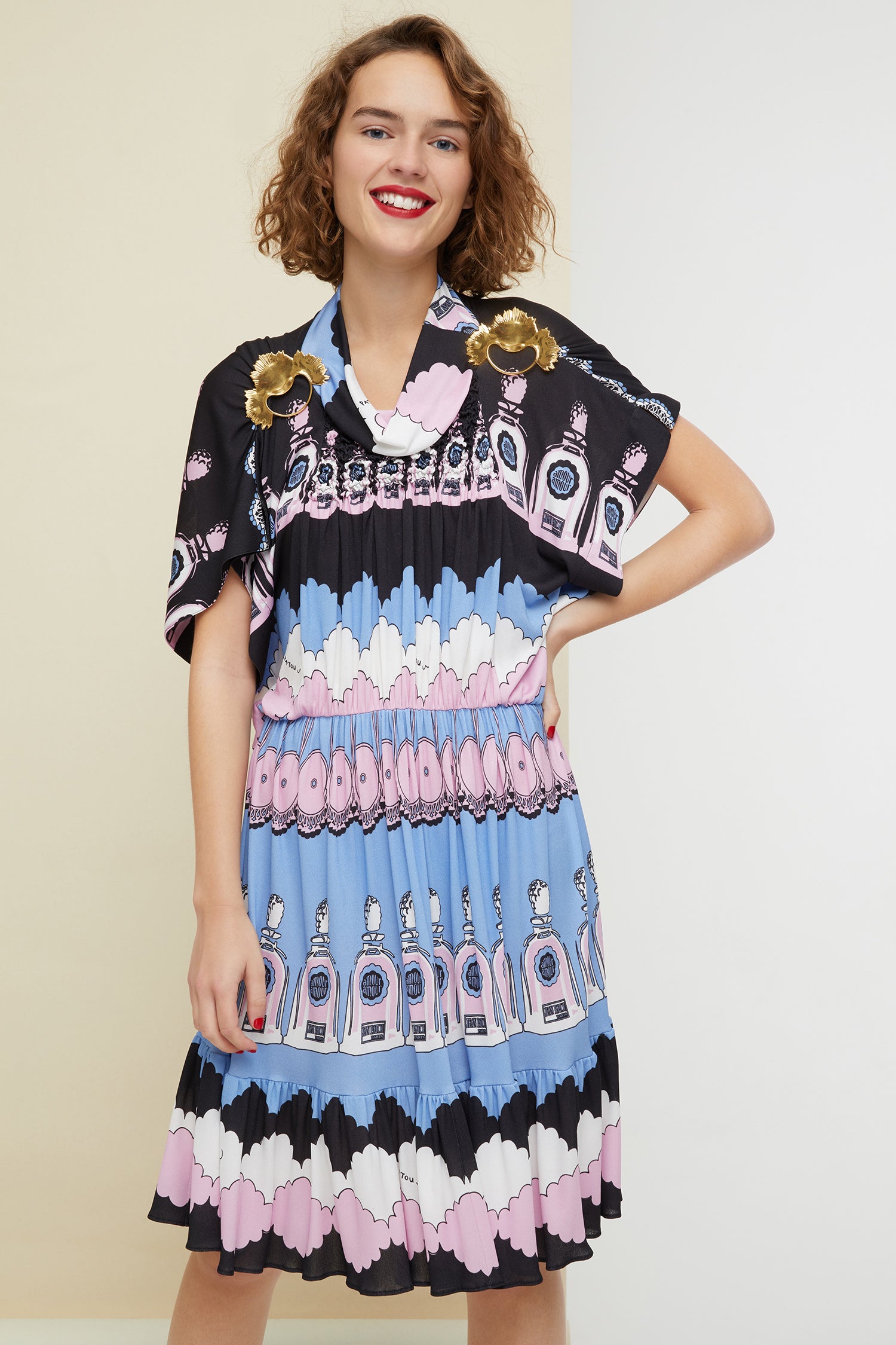 Patou P20DR01300375006 robe jersey imprime Cloud Print 38 midi
