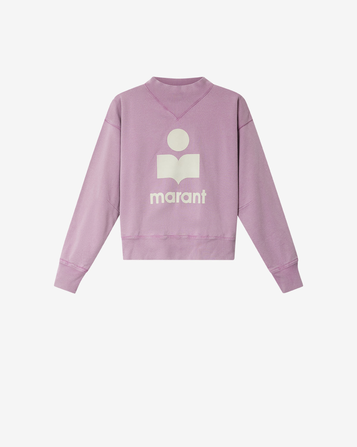 Isabel Marant Moby sweatshirt coton rose ecru col montant