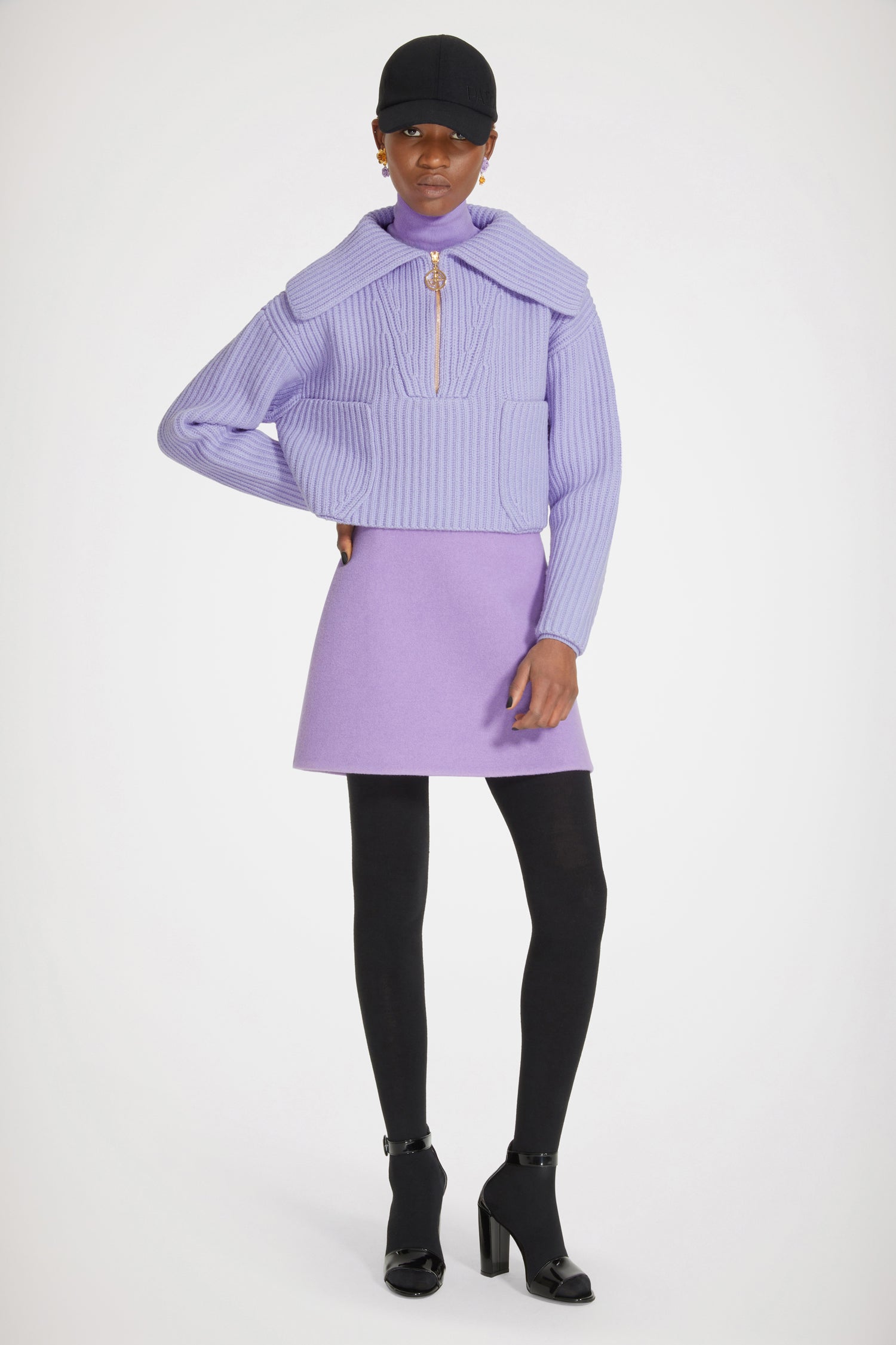 Patou H22SK0300121480V mini jupe laine violet
