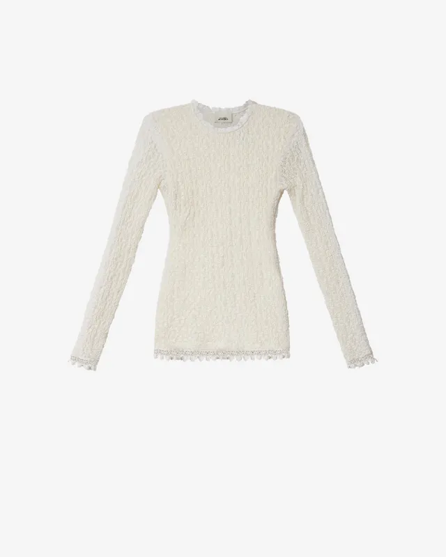 Isabel Marant Brany HT0926FA top dentelle blanc