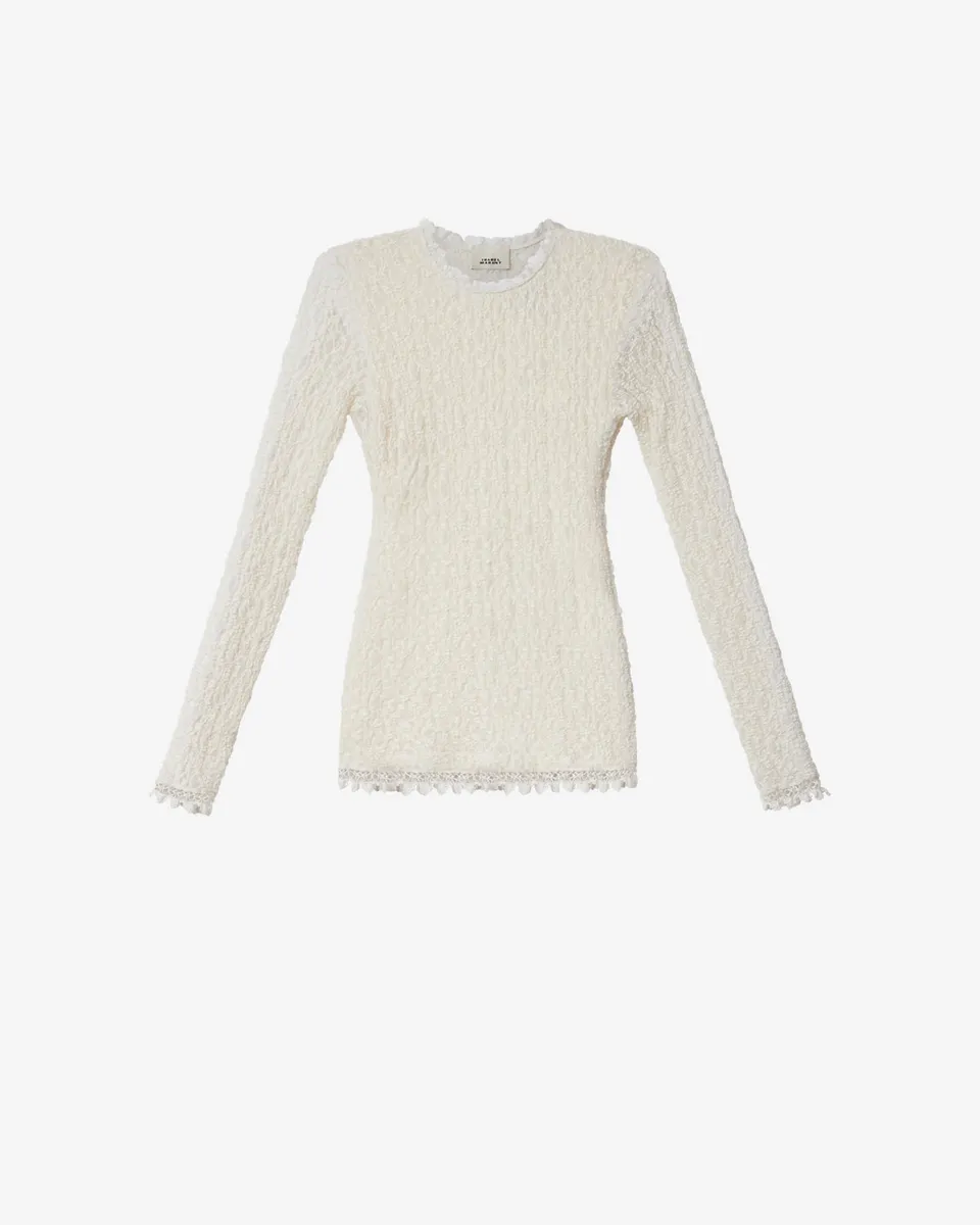 Isabel Marant Brany HT0926FA top dentelle blanc