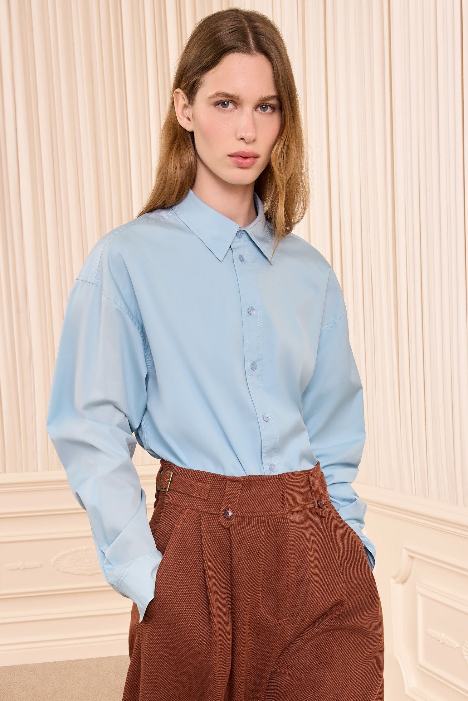 Ulla Johnson Laia Chemisier Coton Heron Manches Longues