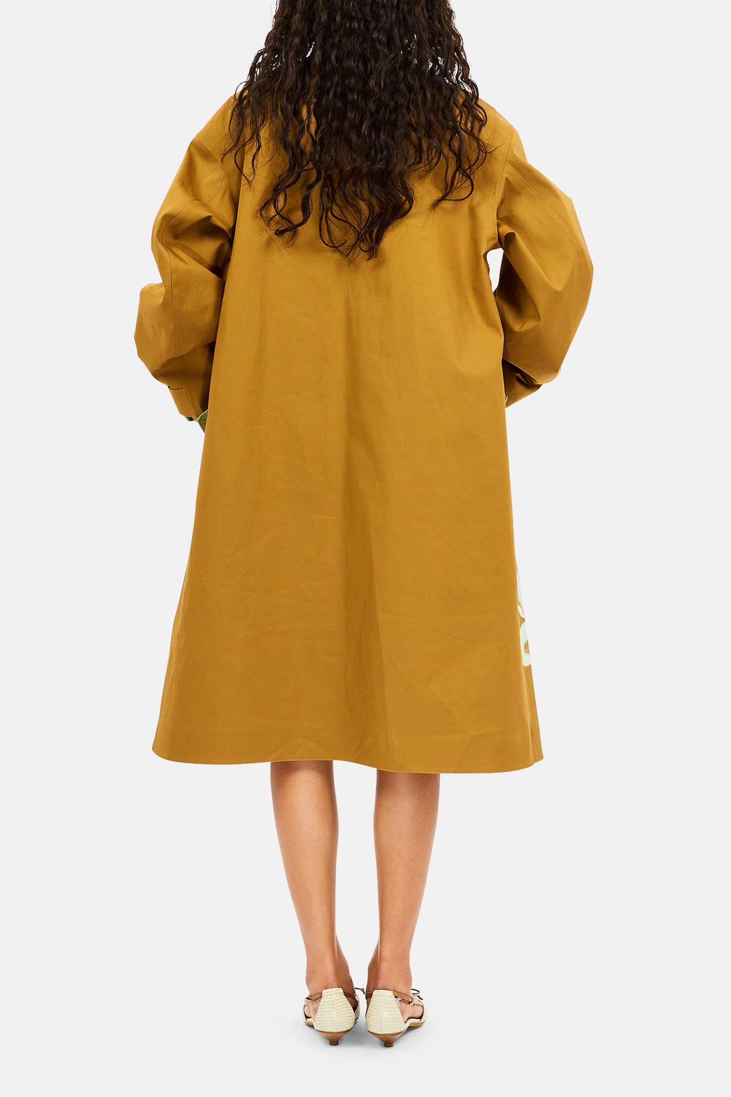 Ulla Johnson Cadogan trench kaki fleurs peintes main