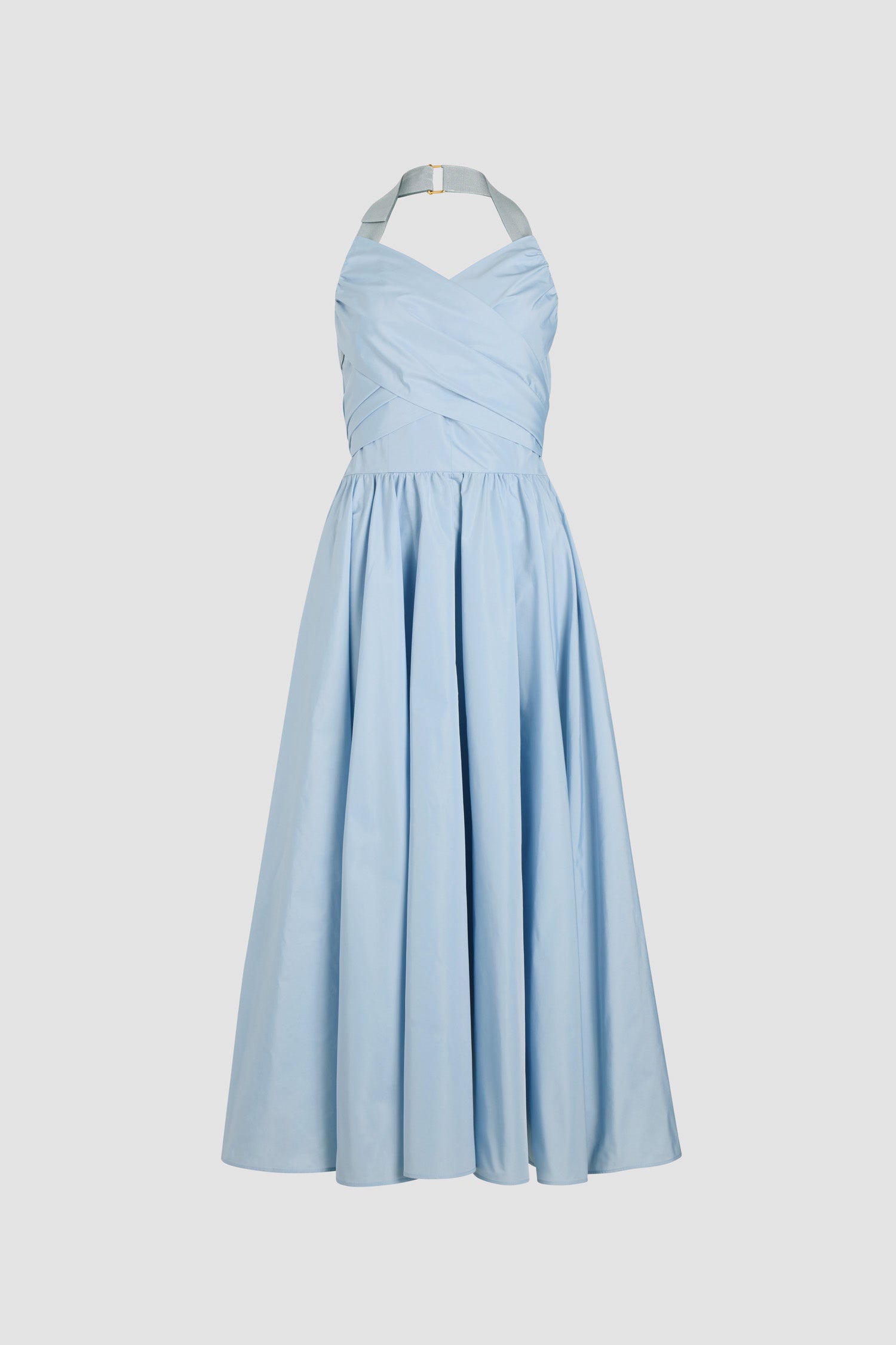 Patou P25DR185 robe maxi licol bleu perle