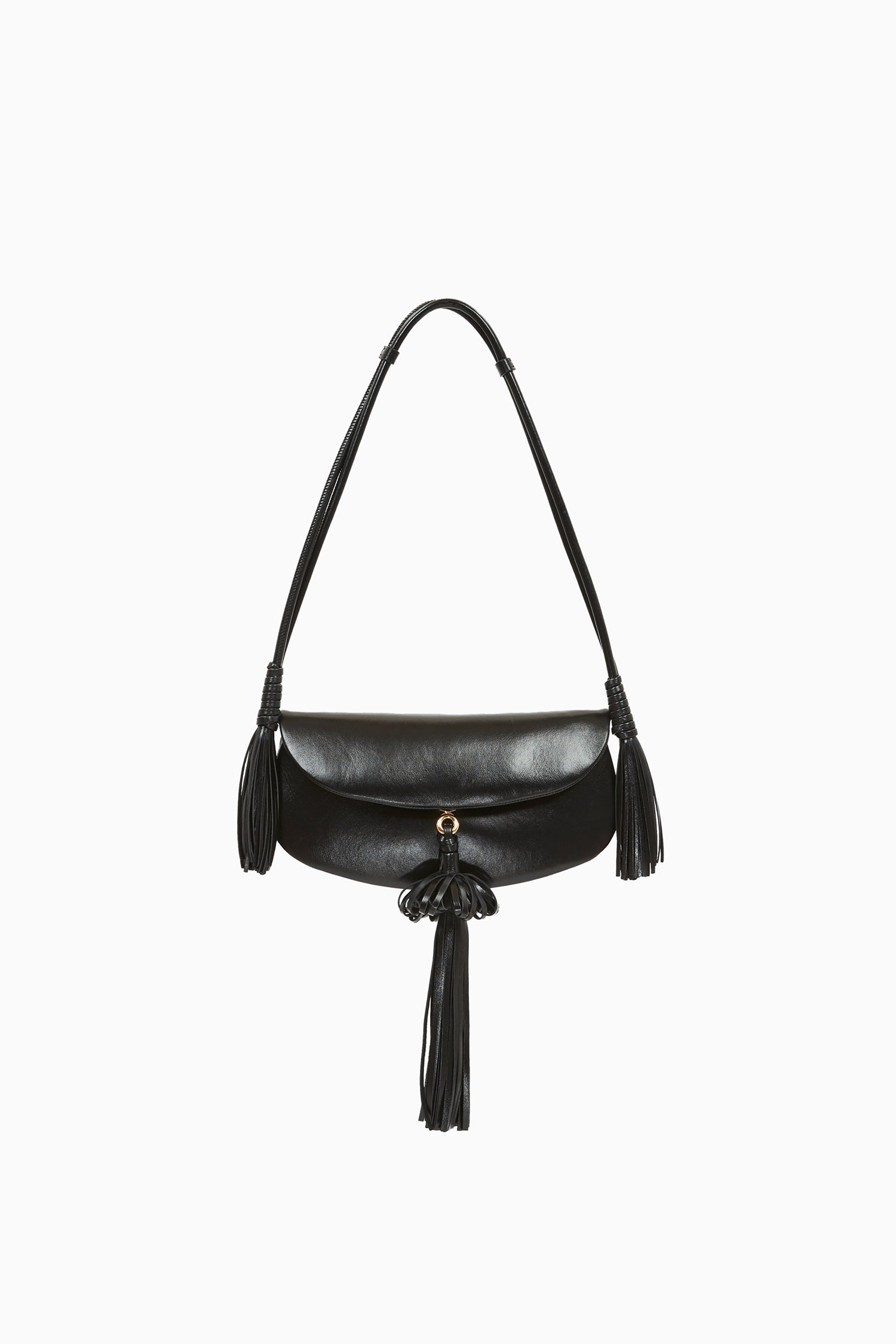 Ulla Johnson Paloma FA251108 sac cuir Noir à pompons