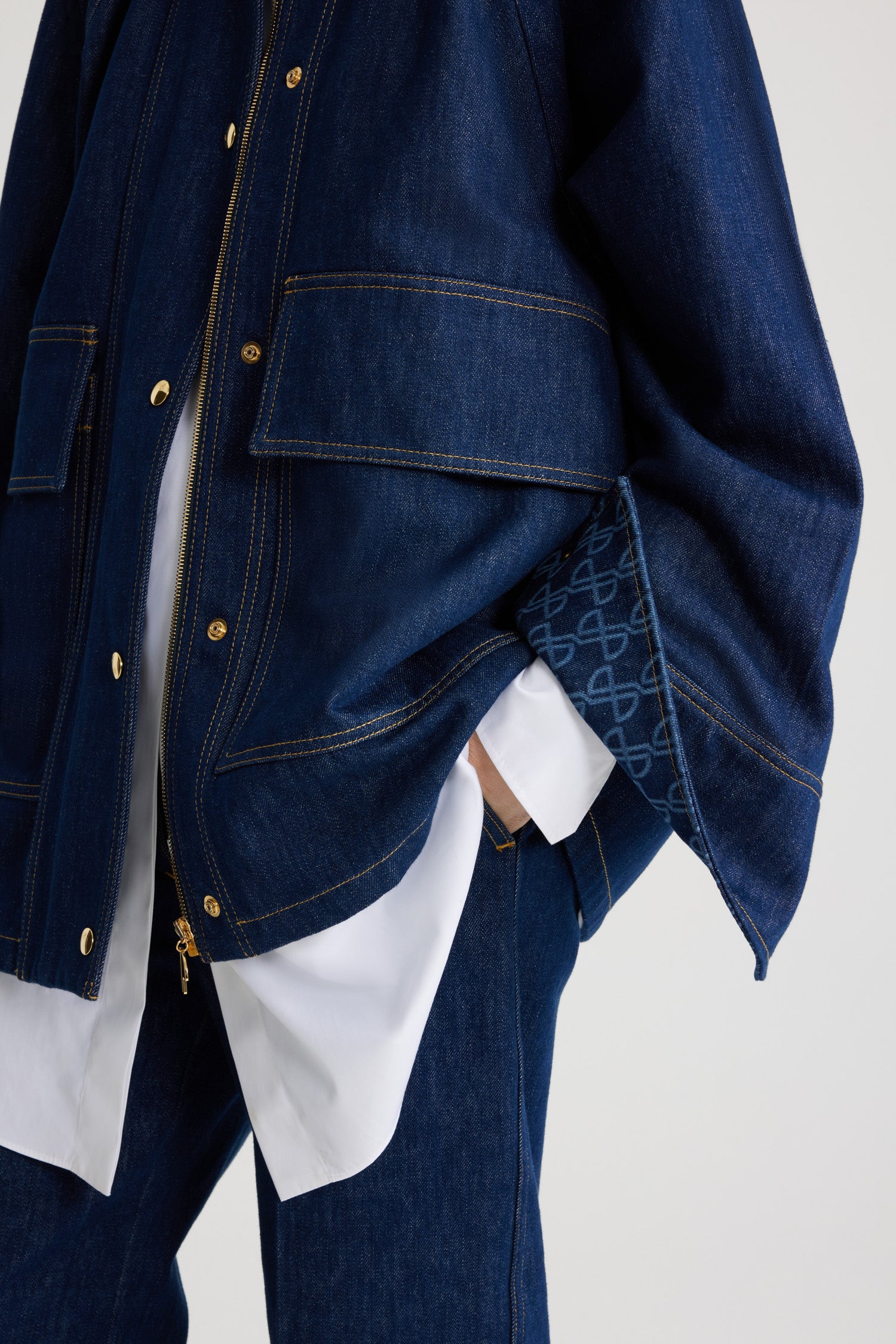 Patou Denim parka A24OU0290008602D Rodeo Blue coton bio