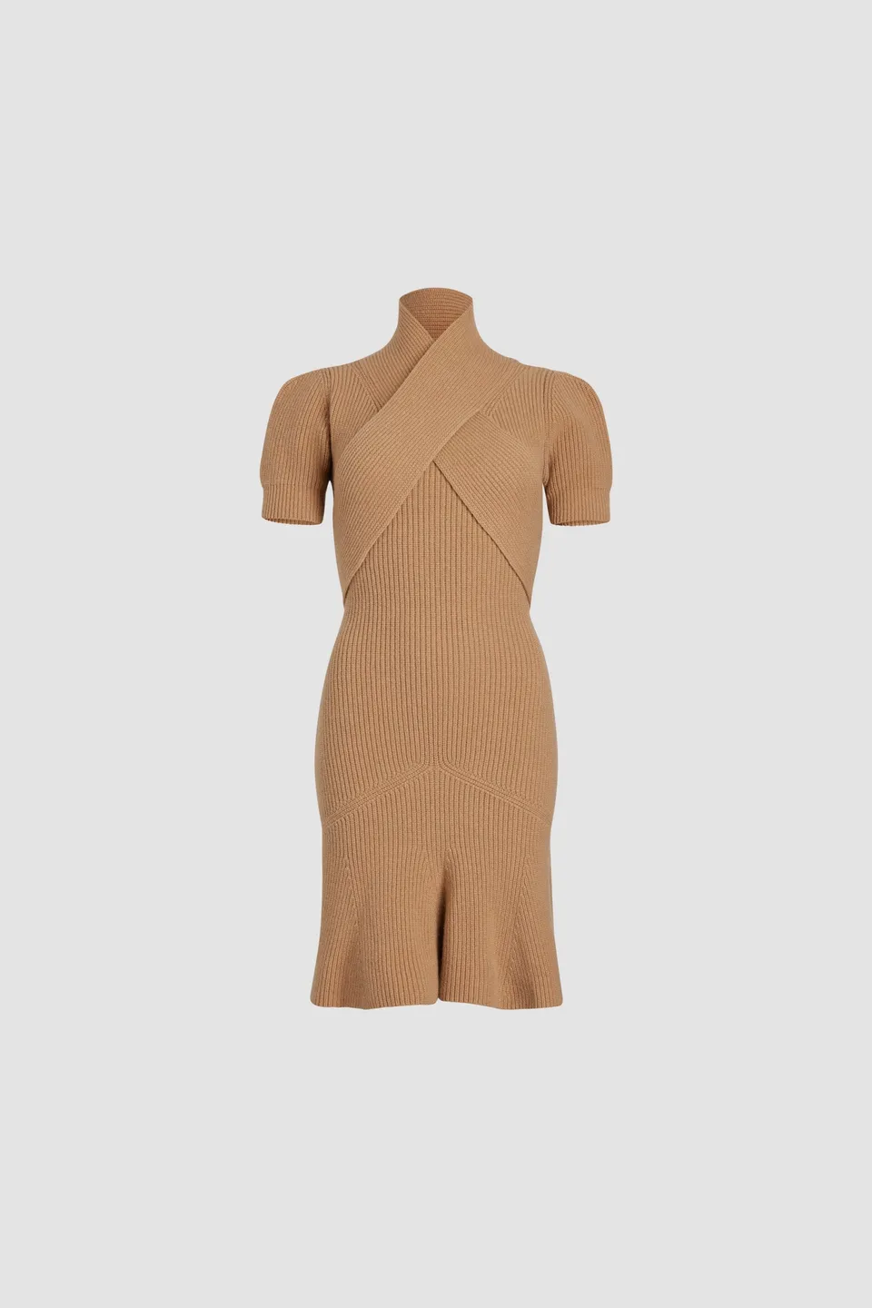 Patou H24KN2108041109B robe cache-coeur laine biscuit
