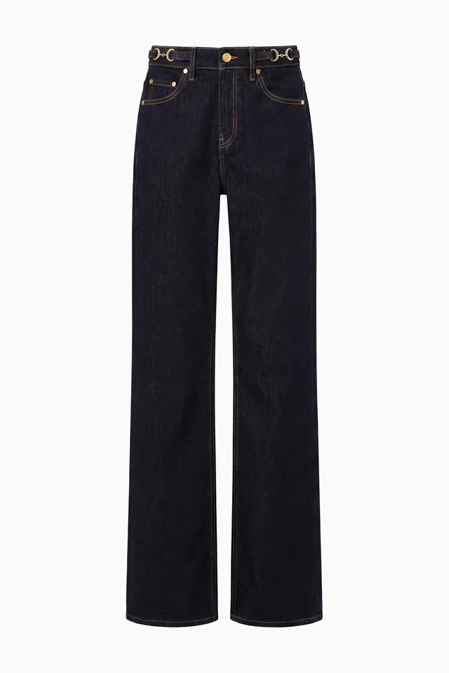 Ulla Johnson Colette UJ9904087 jean droit Tigris bleu délavé