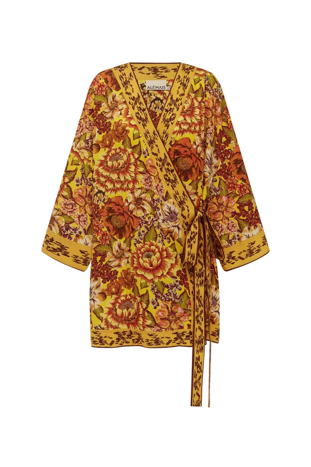 Alemäis Heatwave robe portefeuille mini lyocell fleurie