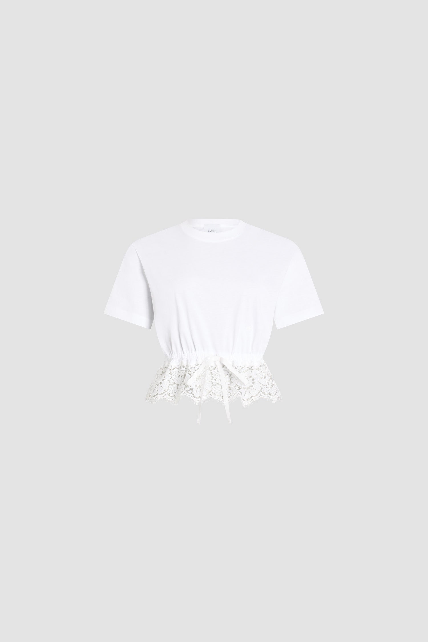 Patou JE256 t-shirt blanc dentelle coton bio court
