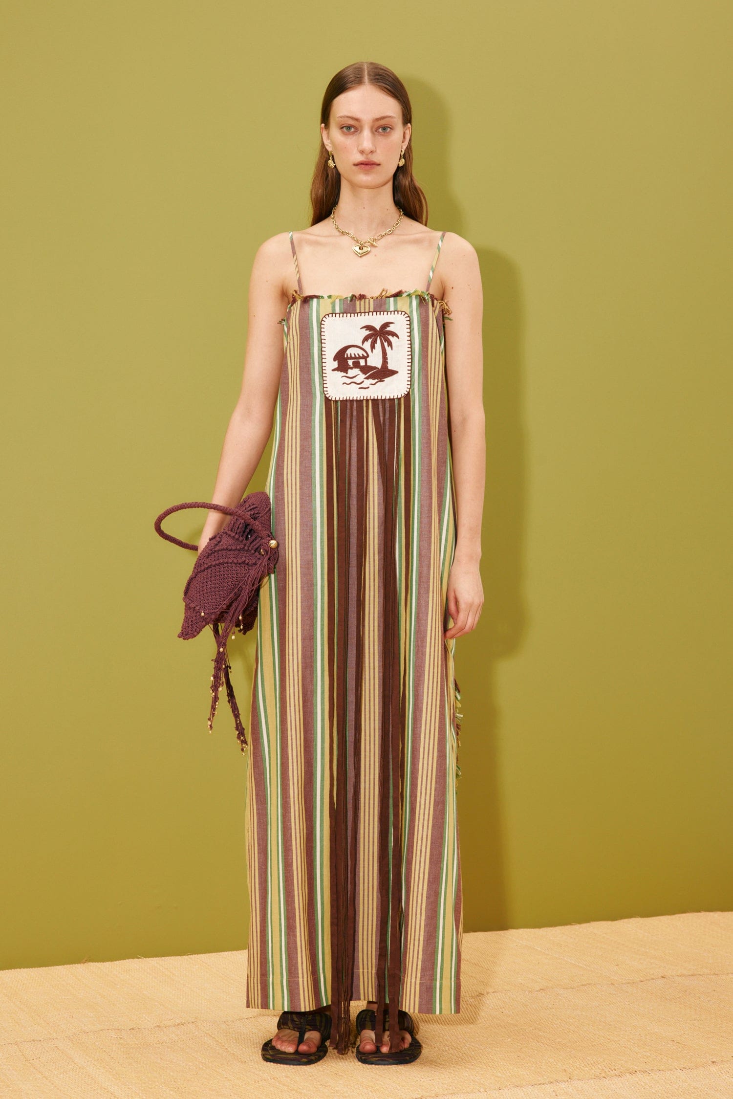 Alemäis Clover robe midi coton bio franges
