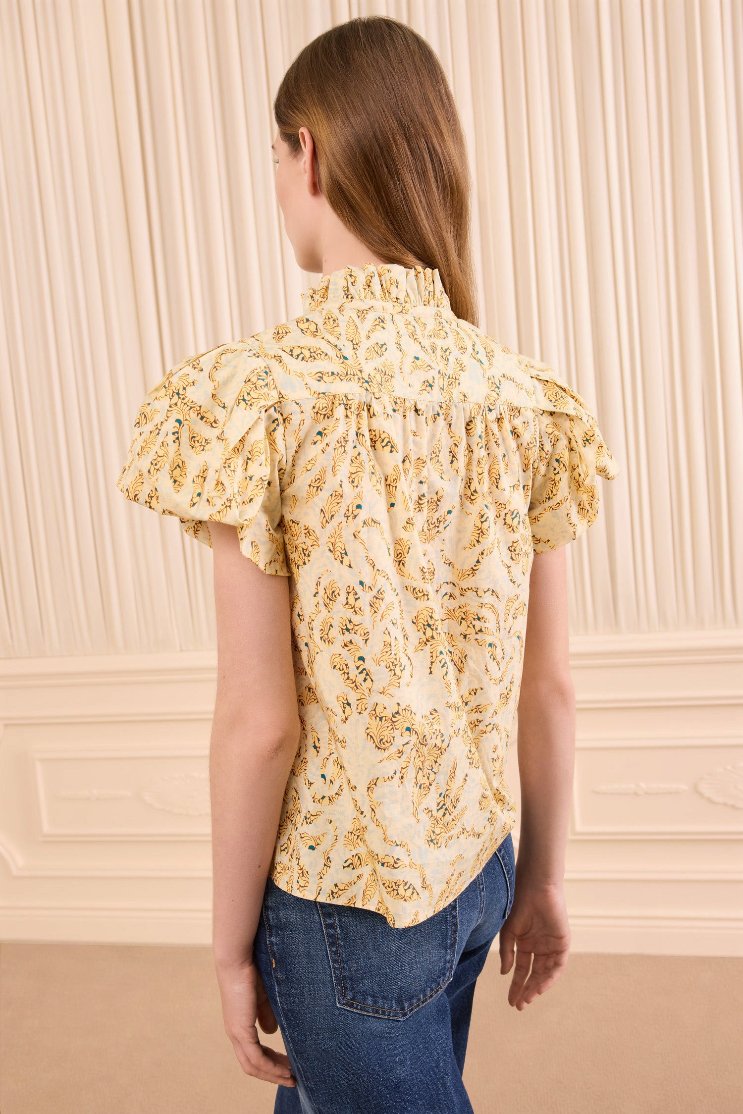 Ulla Johnson Estela FA260226 top coton jaune Chamomile