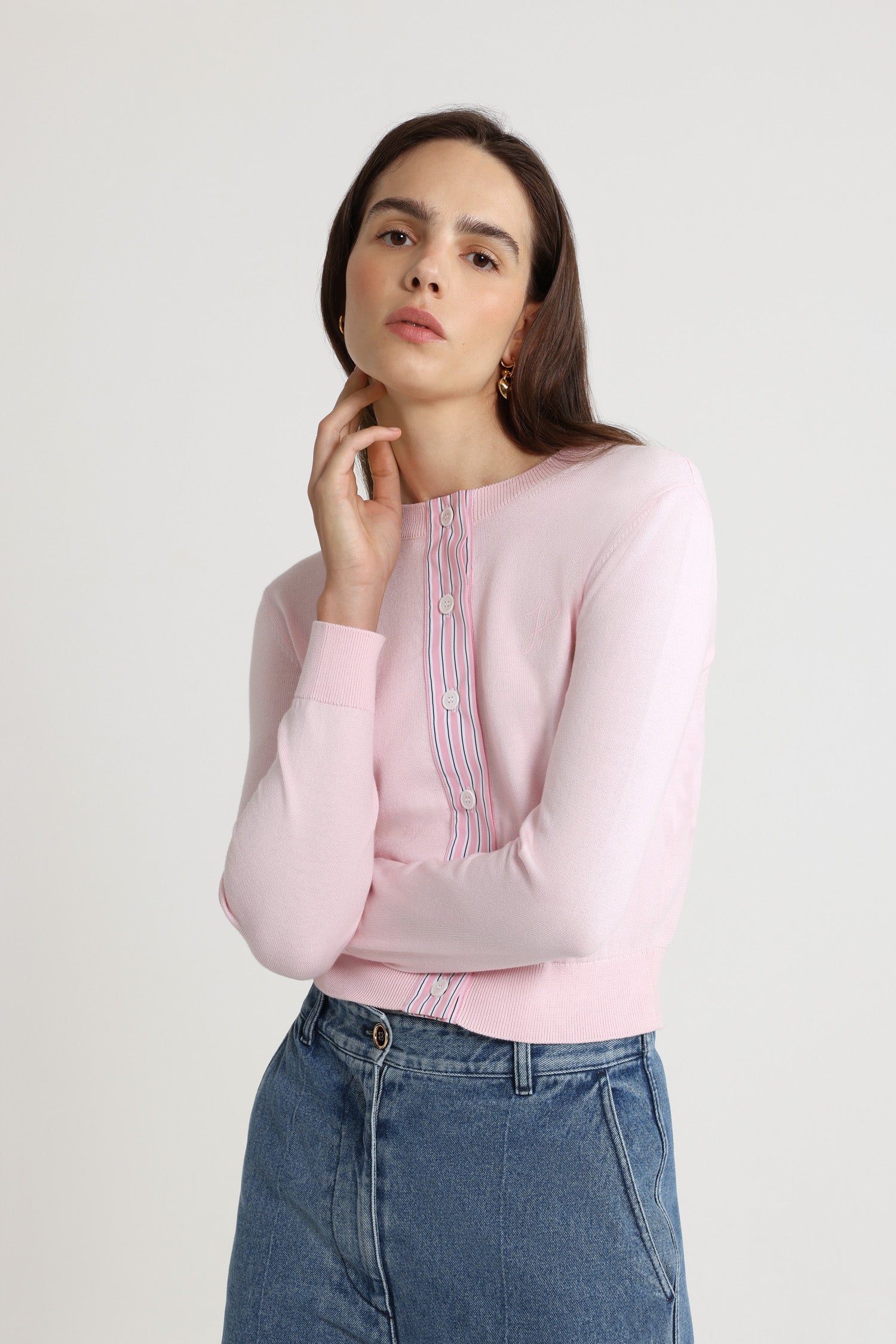 Patou P25KN2238084457P gilet coton primrose pink