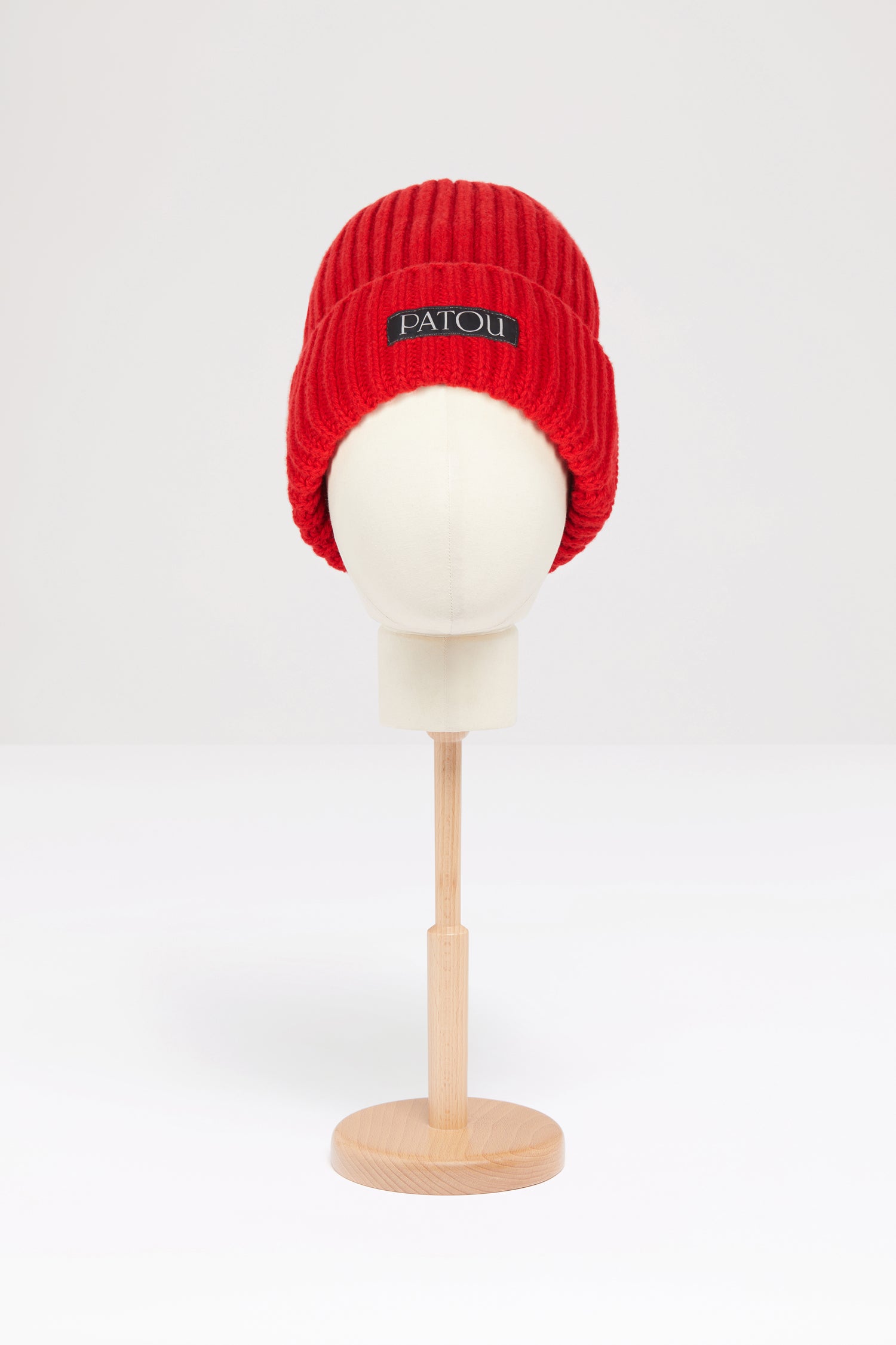 Patou Accessories H23AC0508064306R bonnet Racing Red laine cachemire